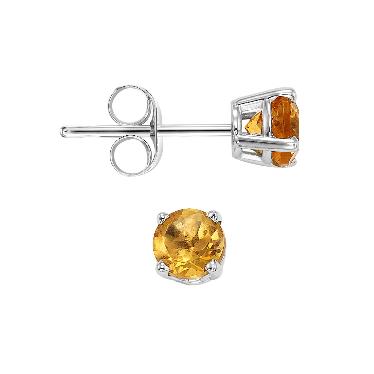 14Kt White Gold Citrine 1Ctw Earring