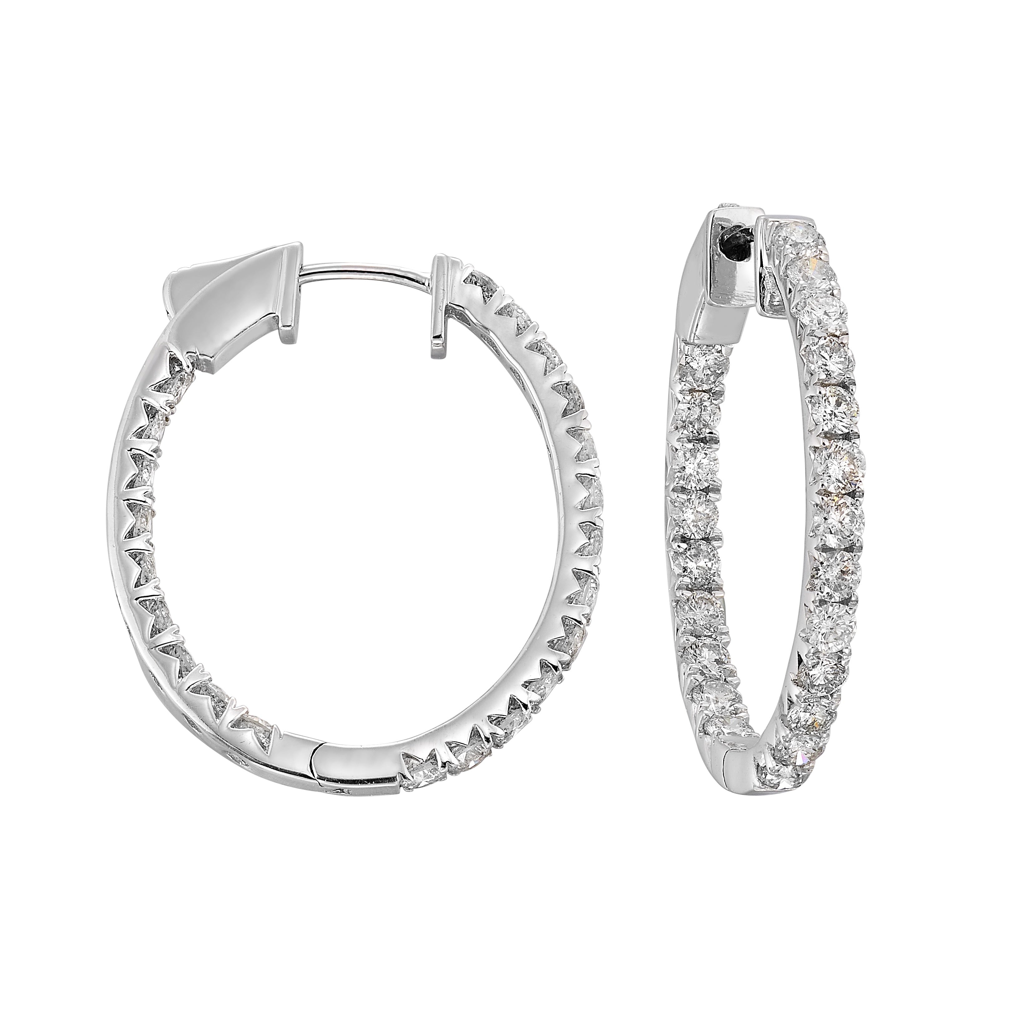 14Kt White Gold Diamond 3Ctw Earring