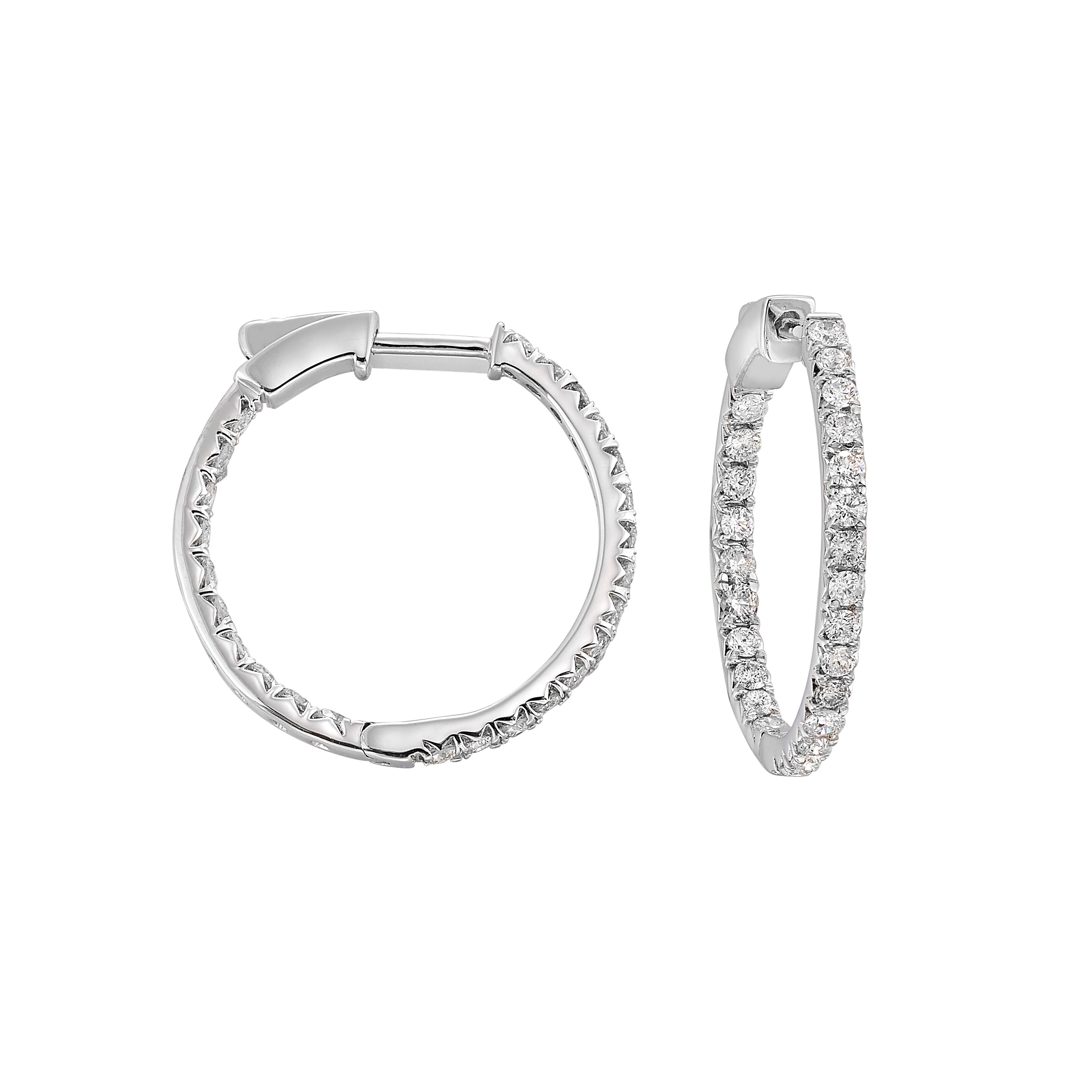 14Kt White Gold Diamond 1Ctw Earring