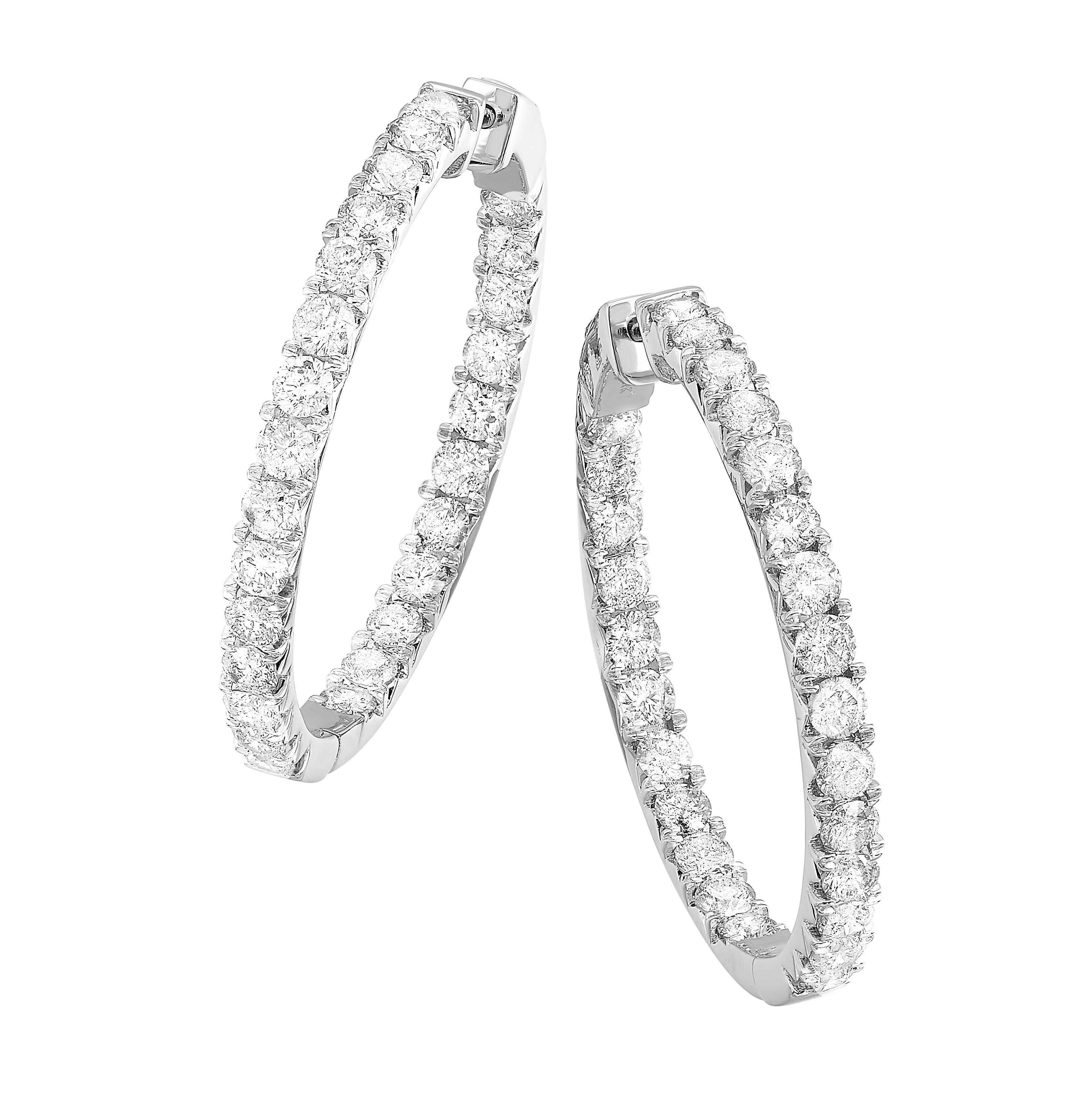 14Kt White Gold Diamond 3Ctw Earring