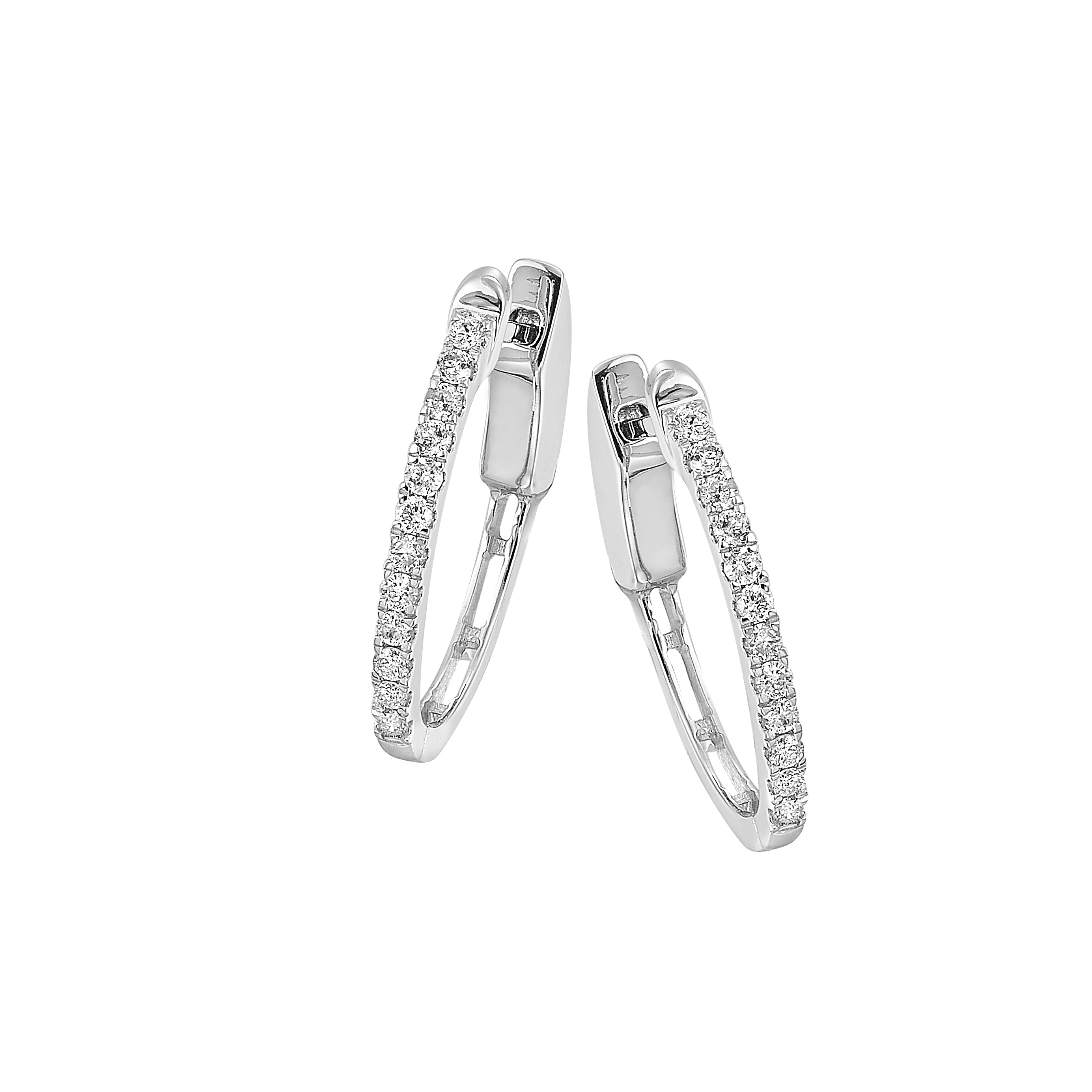 14Kt White Gold Diamond Earring