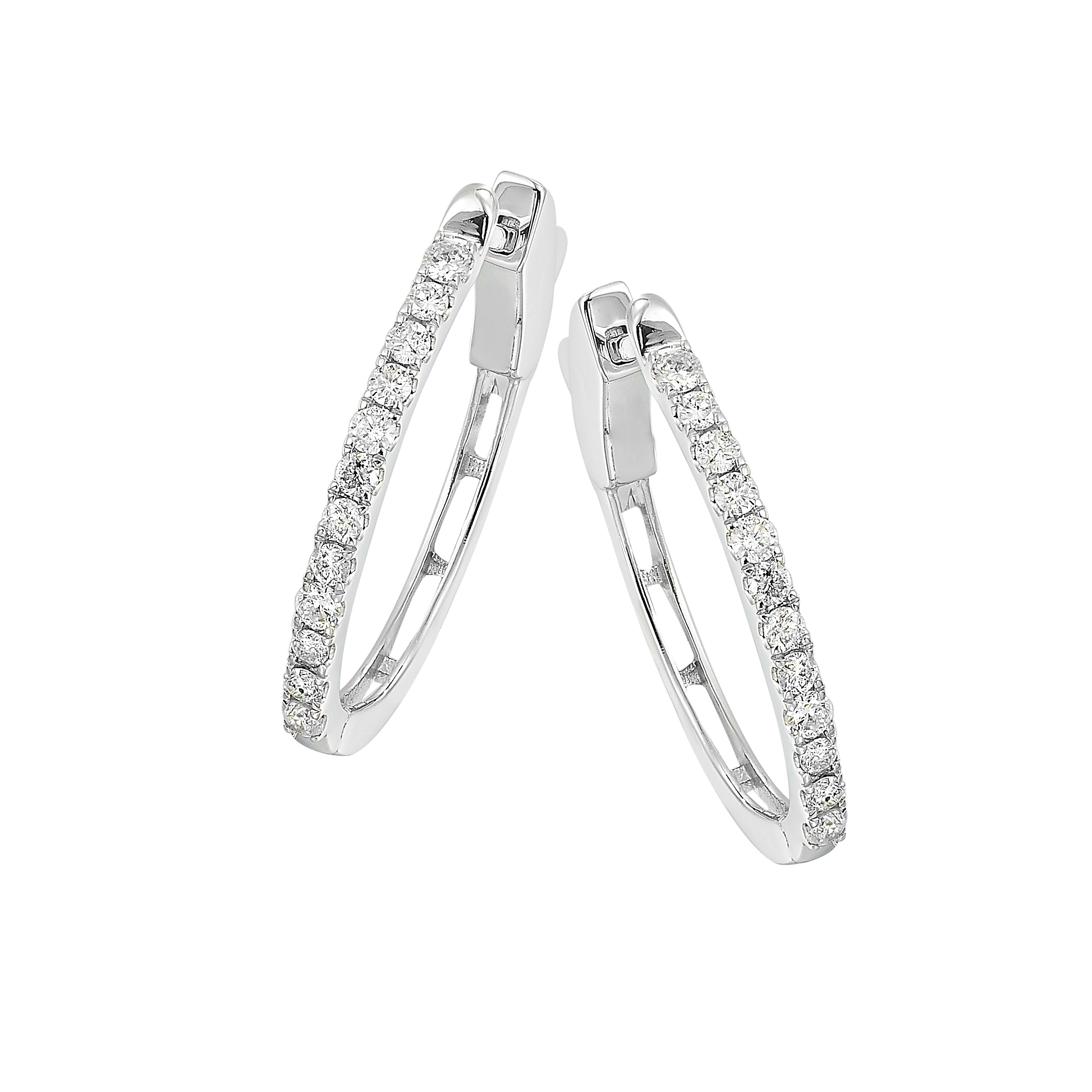 14Kt White Gold Diamond 1/2Ctw Earring