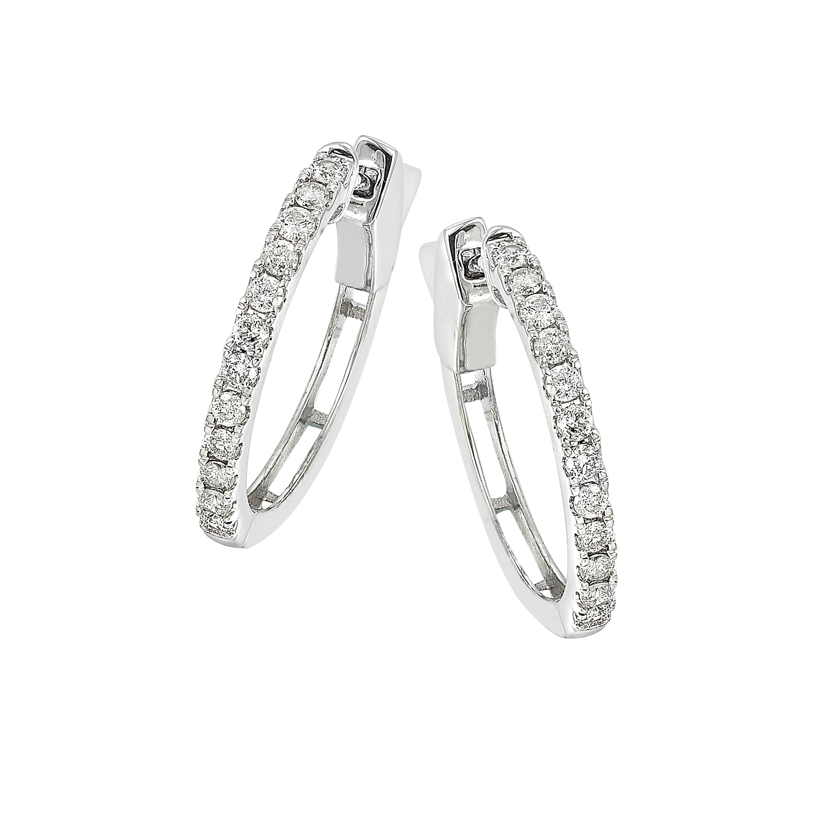 14Kt White Gold Diamond 1/2Ctw Earring