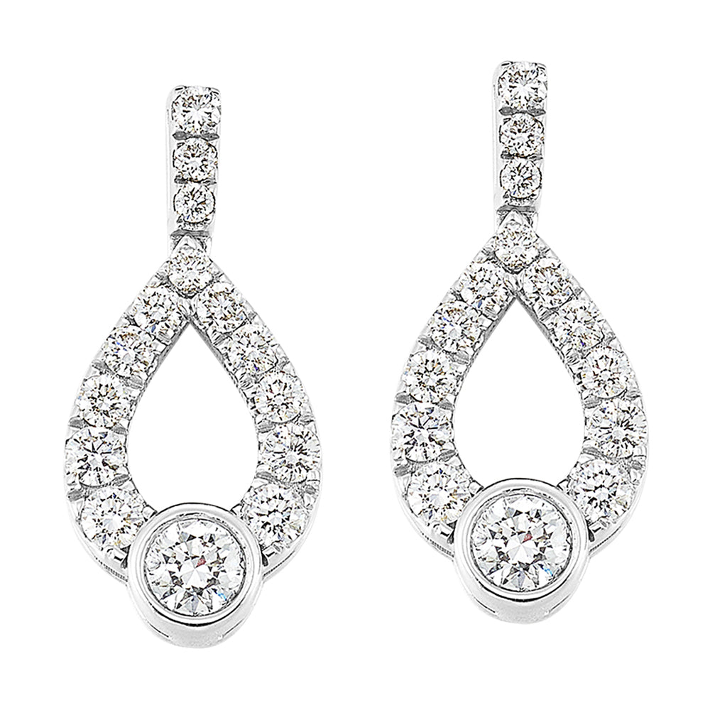 Silver Diamond 1/5Ctw Earring