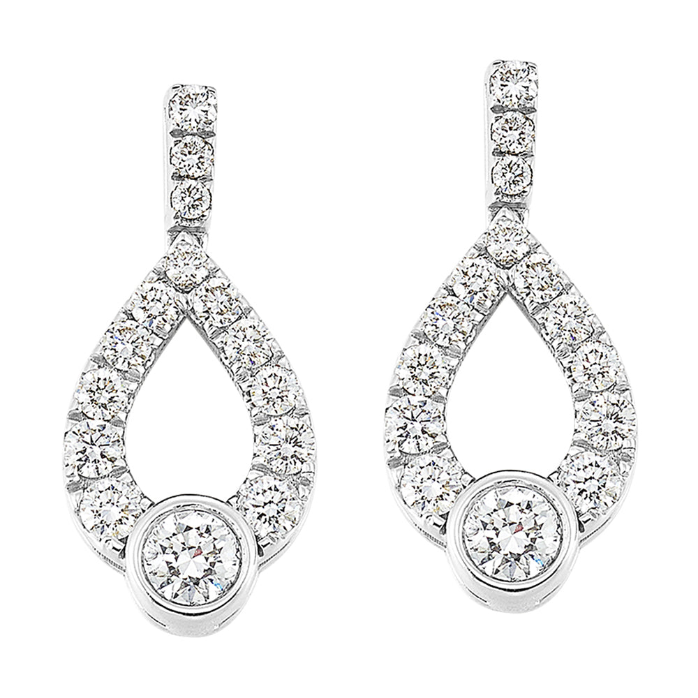 14Kt White Gold Diamond 1/2Ctw Earring