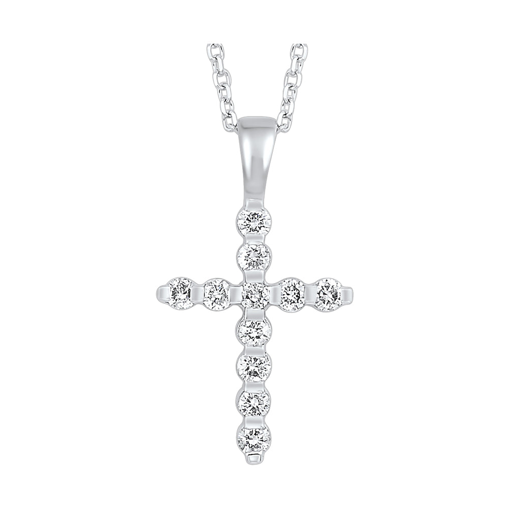14Kt White Gold Diamond 1/4Ctw Pendant