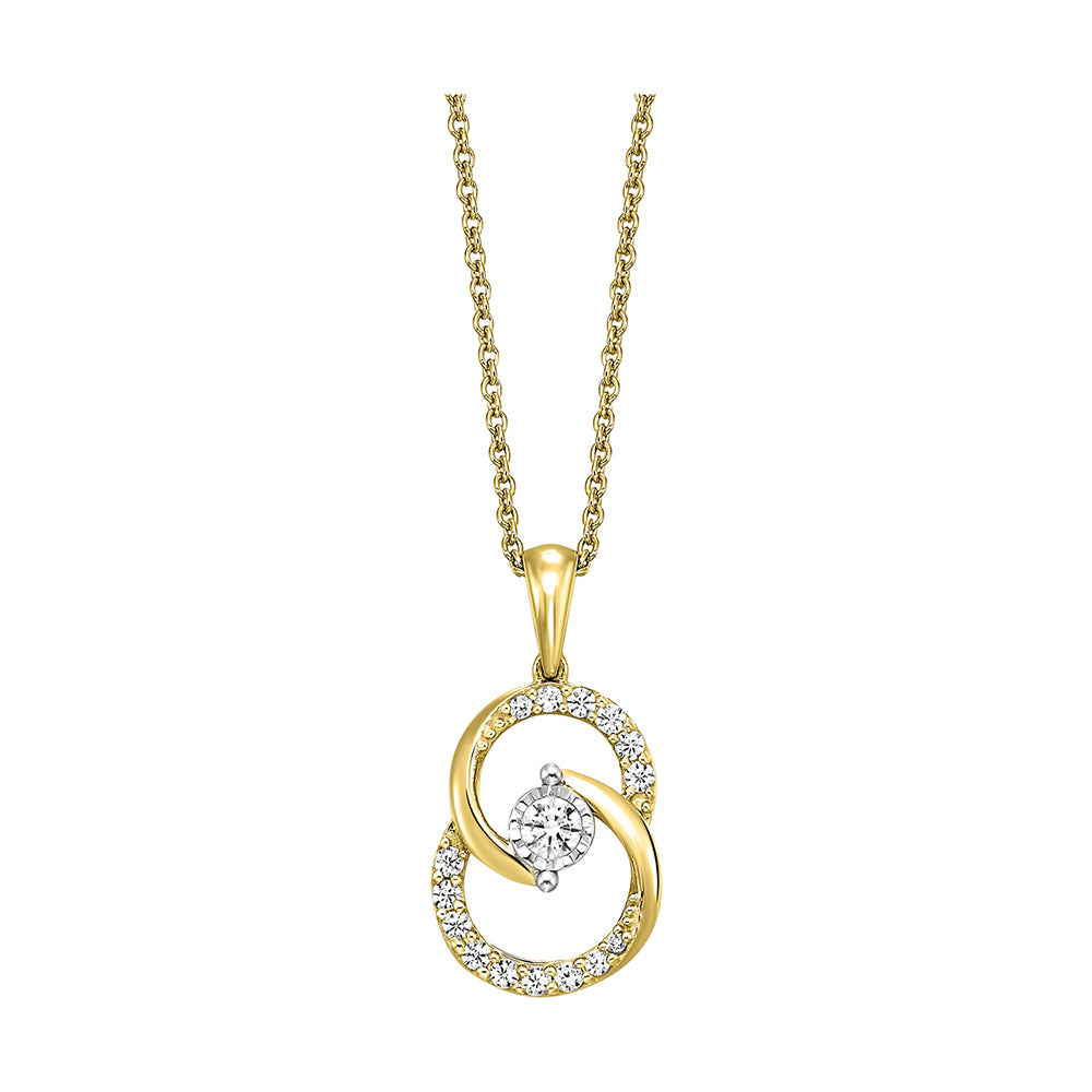 10Kt Yellow Gold Diamond 1/4Ctw Pendant
