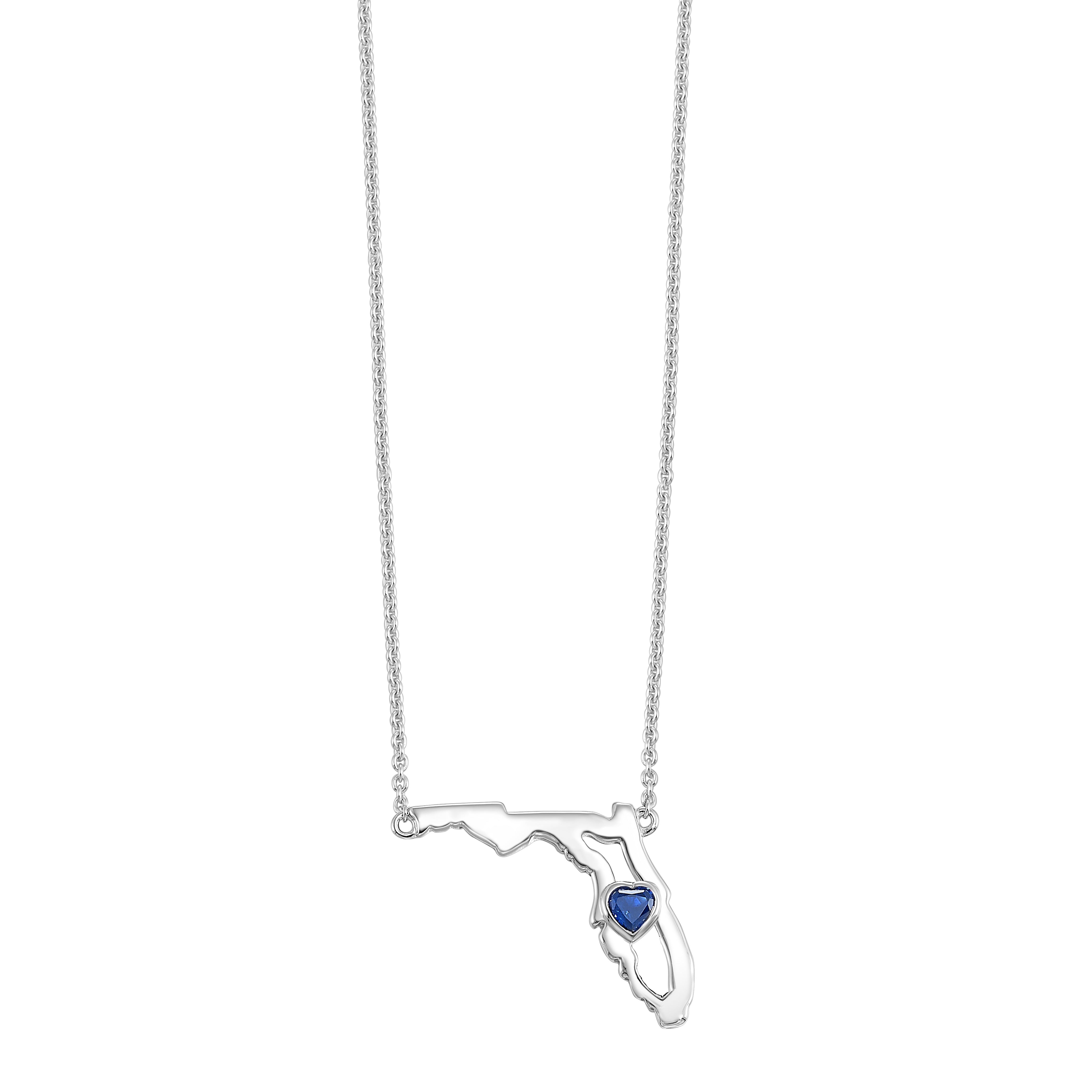 Silver Sapphire 1/7Ctw Pendant