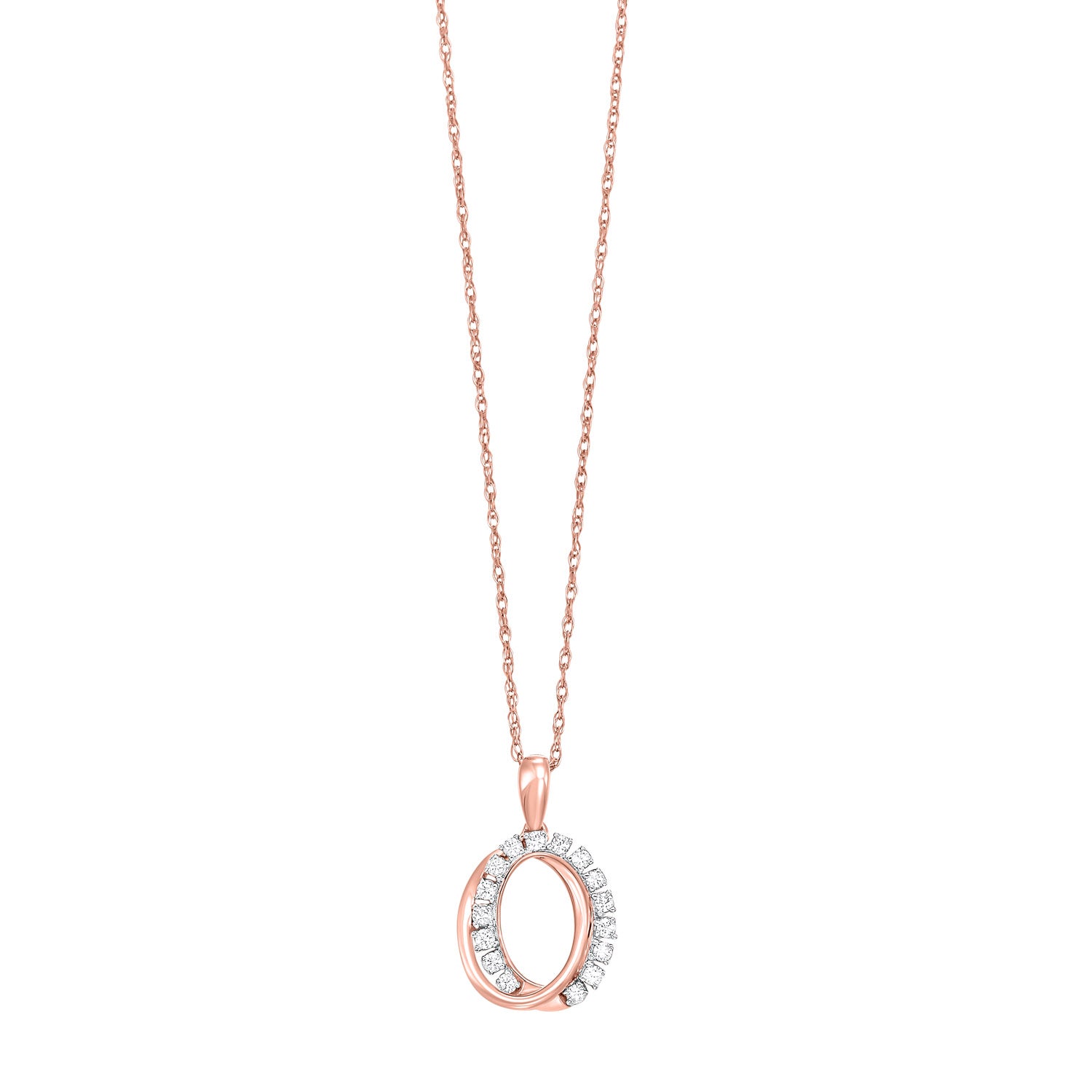 10Kt Rose Gold Diamond 1/10Ctw Pendant