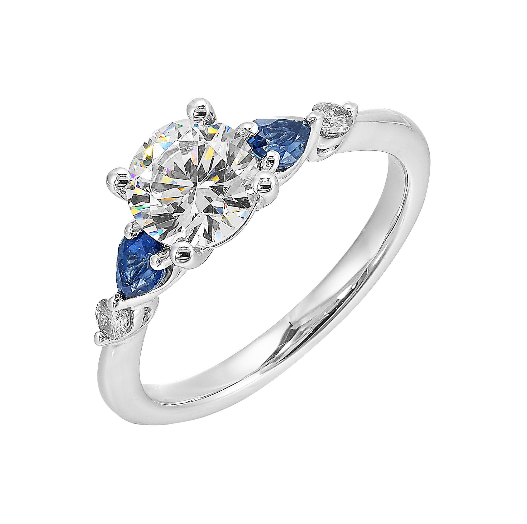 14Kt White Semi Mount 1/12Ctw For 1Ctw Round Center