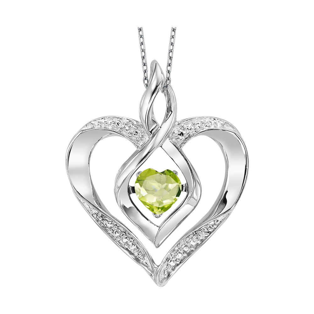 Silver Createdperidot 1/4Ctw Pendant