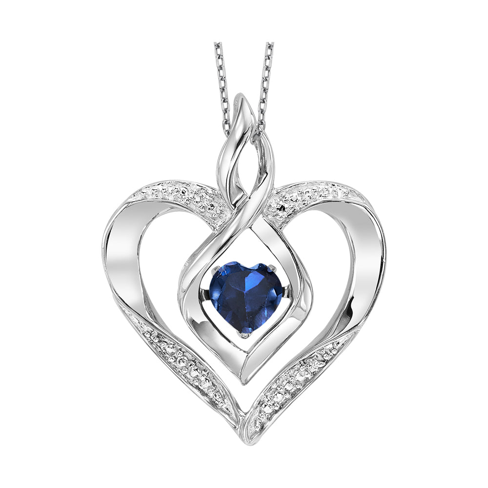 Silver Created Sapphire 1/4Ctw Pendant