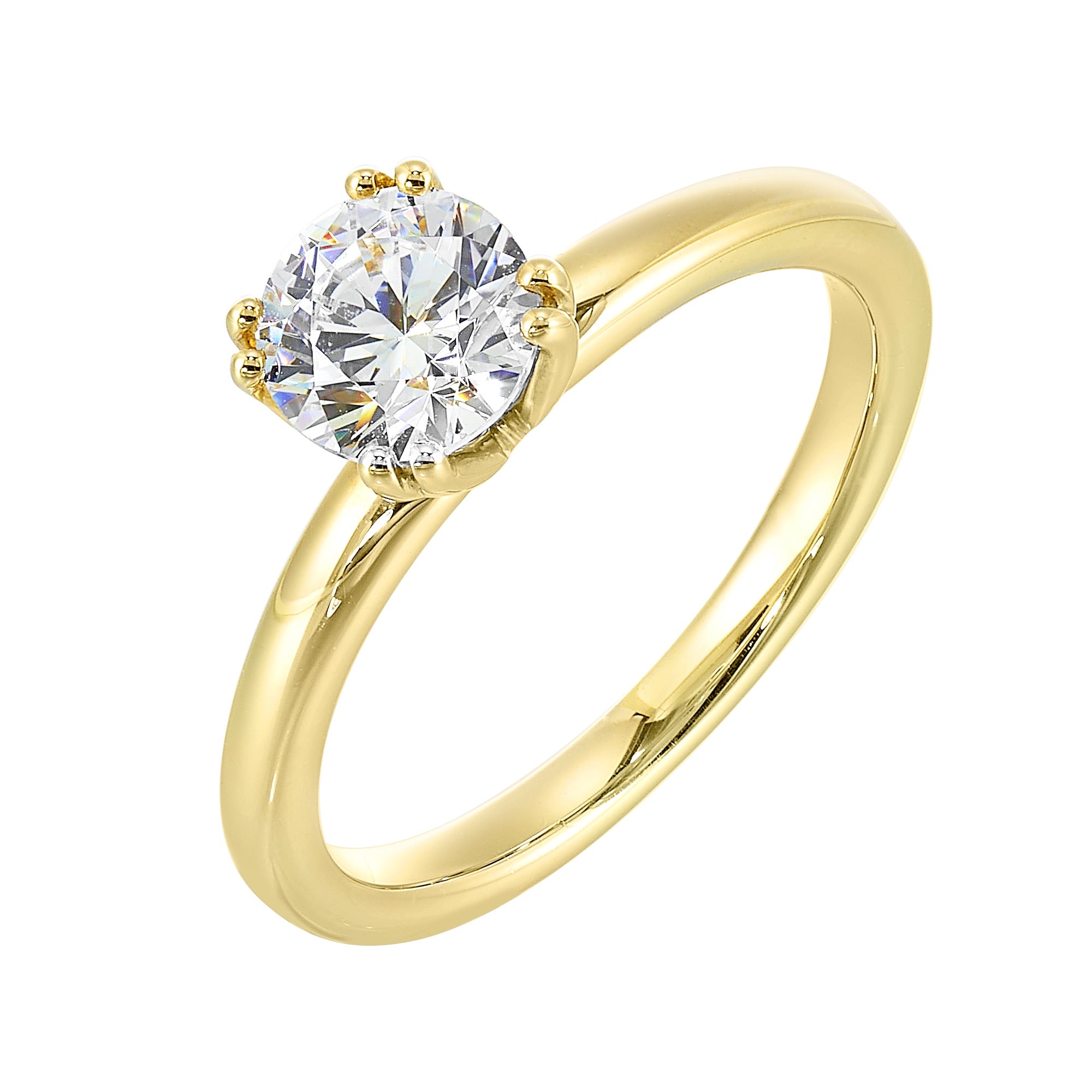 14Kt White Yellow Semi Mount For 2Ctw Round Center