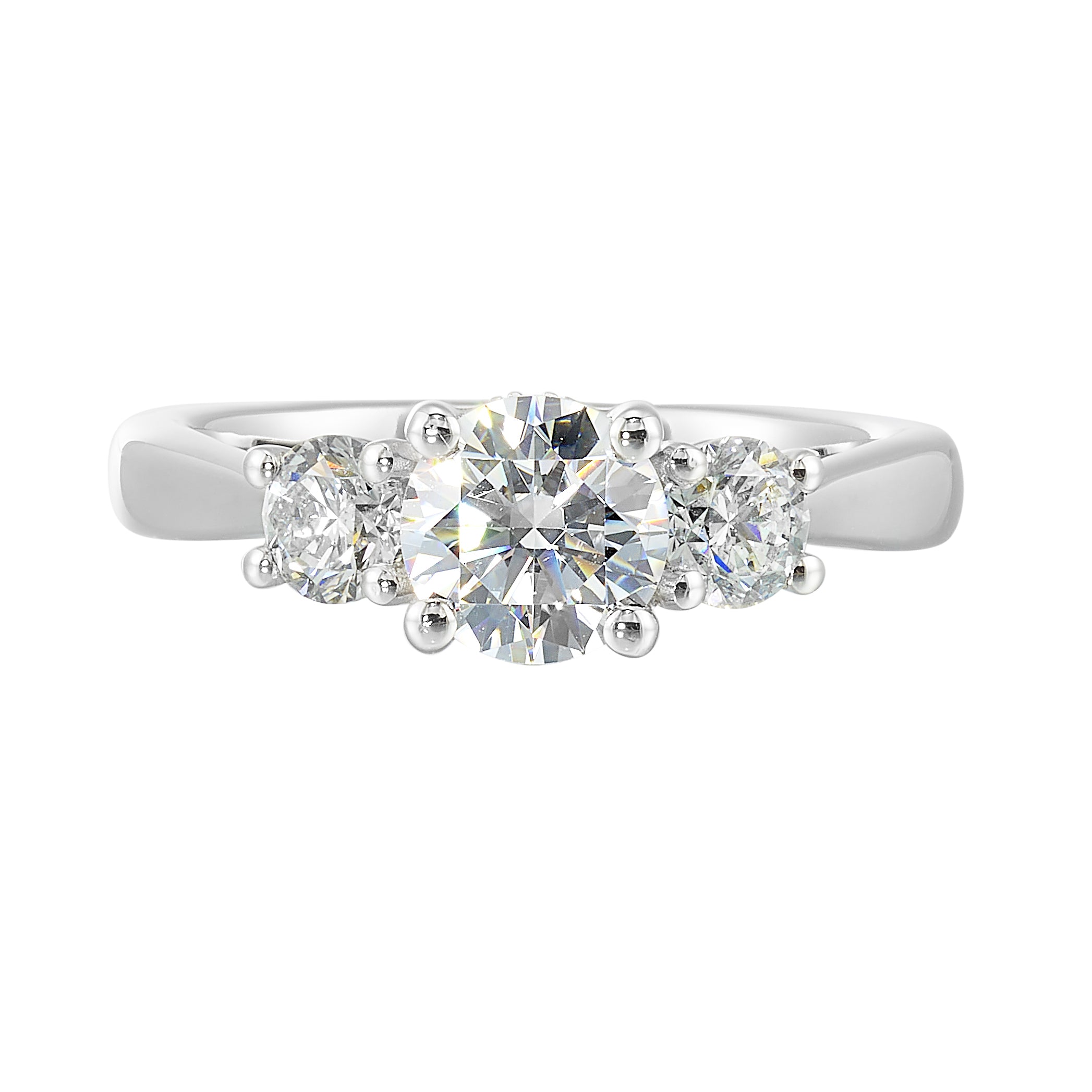 14Kt White Semi Mount 3/4Ctw For 1Ctw Round Center