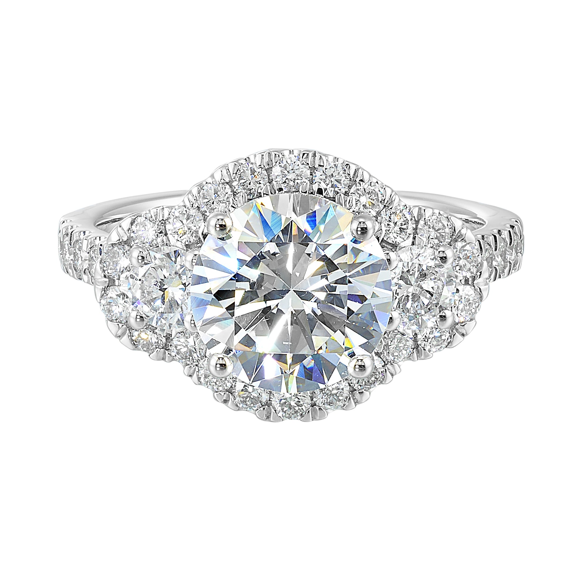 14Kt White Semi Mount 1Ctw For 2Ctw Round Center