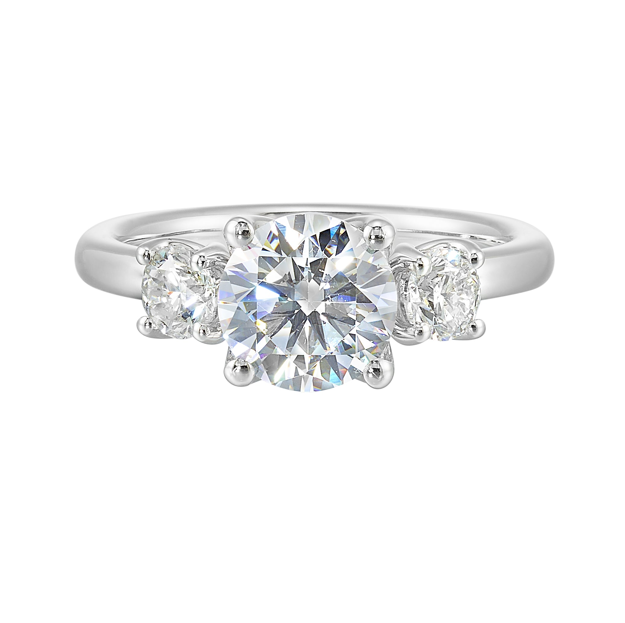 14Kt White Semi Mount 1/2Ctw For 1 1/2Ctw Round Center