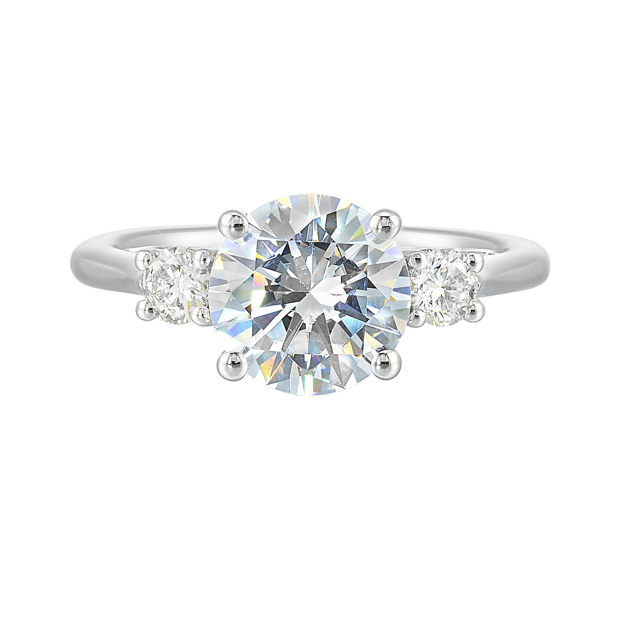 14Kt White Semi Mount 1/2Ctw For 2Ctw Round Center