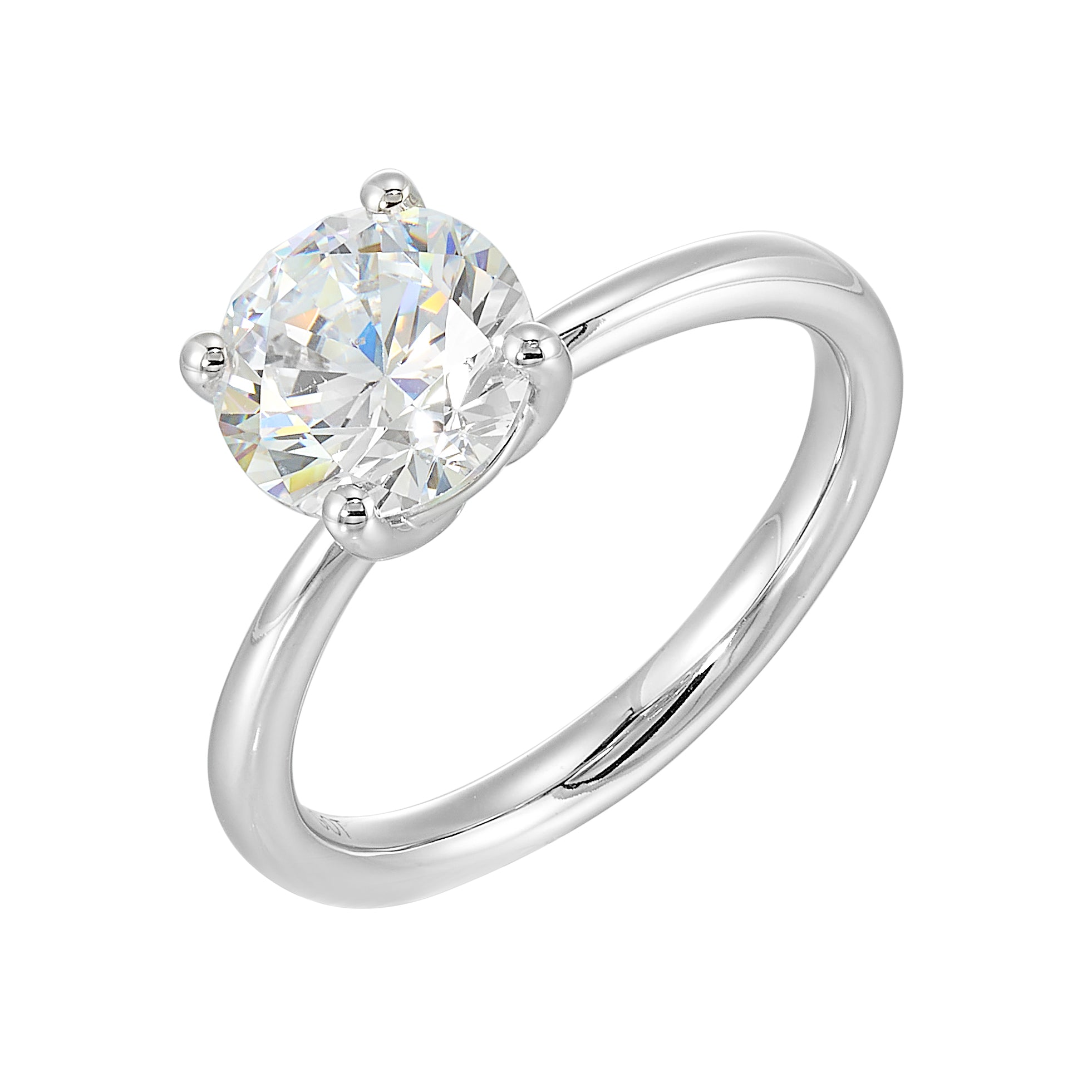 14Kt White Semi Mount For 2Ctw Round Center