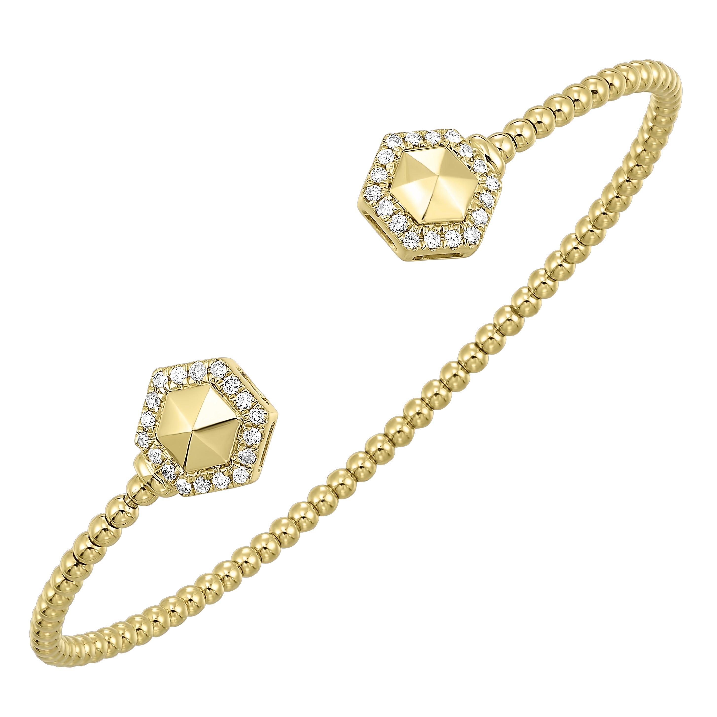 14Kt Yellow Gold Diamond 1/4Ctw Bangle