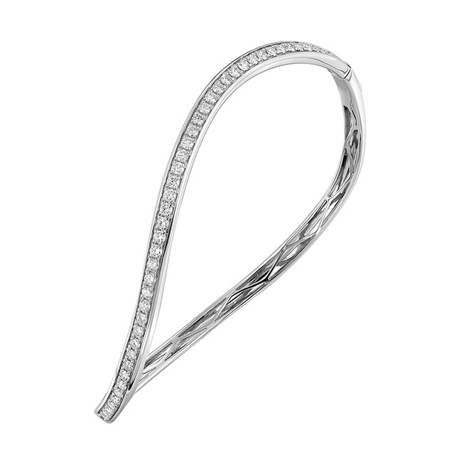 14Kt White Gold Diamond 3/4Ctw Bangle