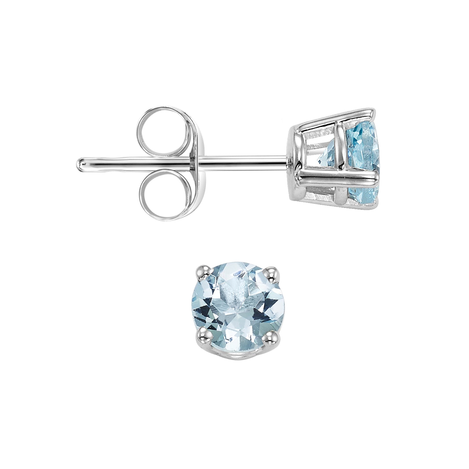 14Kt White Gold Aquamarine 1/2Ctw Earring
