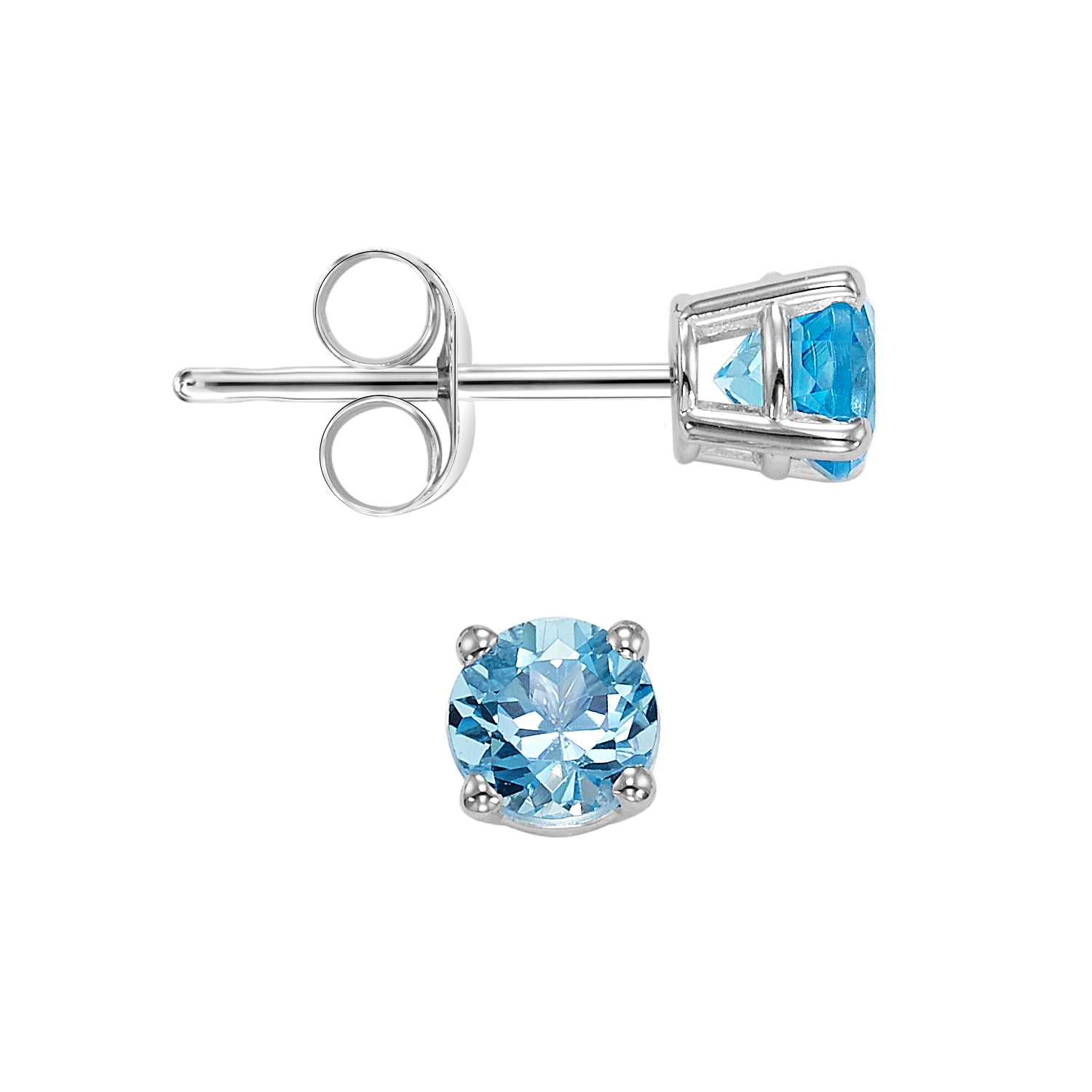 14Kt White Gold Blue Topaz 1/2Ctw Earring
