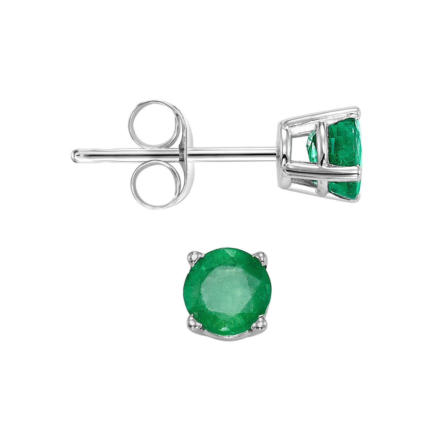 14Kt White Gold Emerald 1Ctw Earring