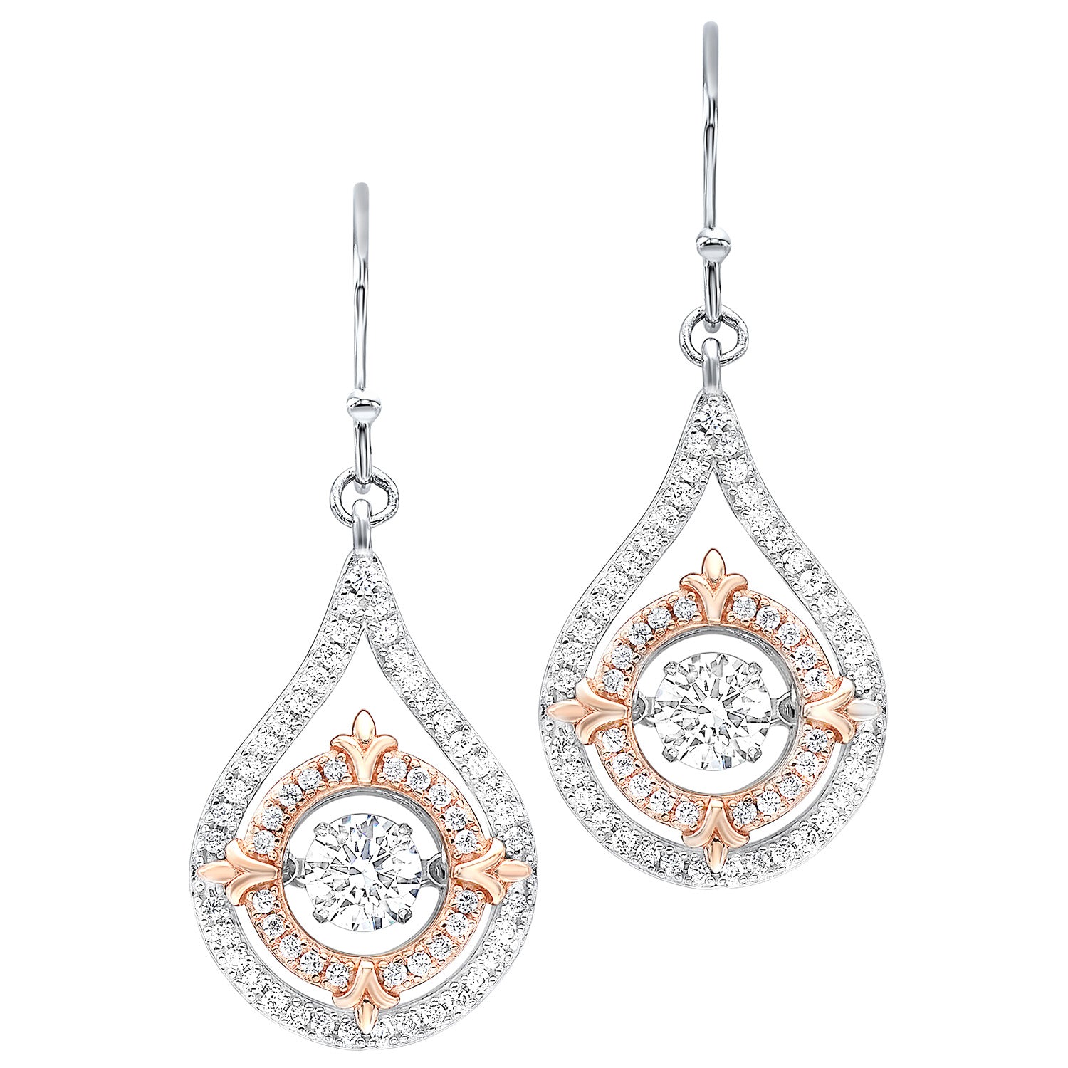 Silver White Rose Earring