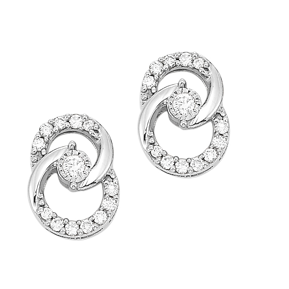 10Kt White Gold Diamond 1/4Ctw Earring