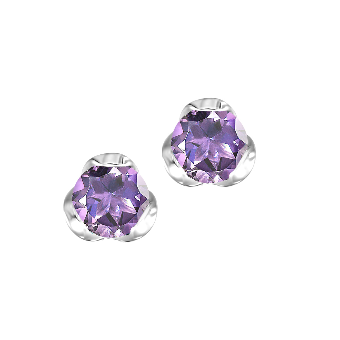 Silver Amethyst 5/8Ctw Earring