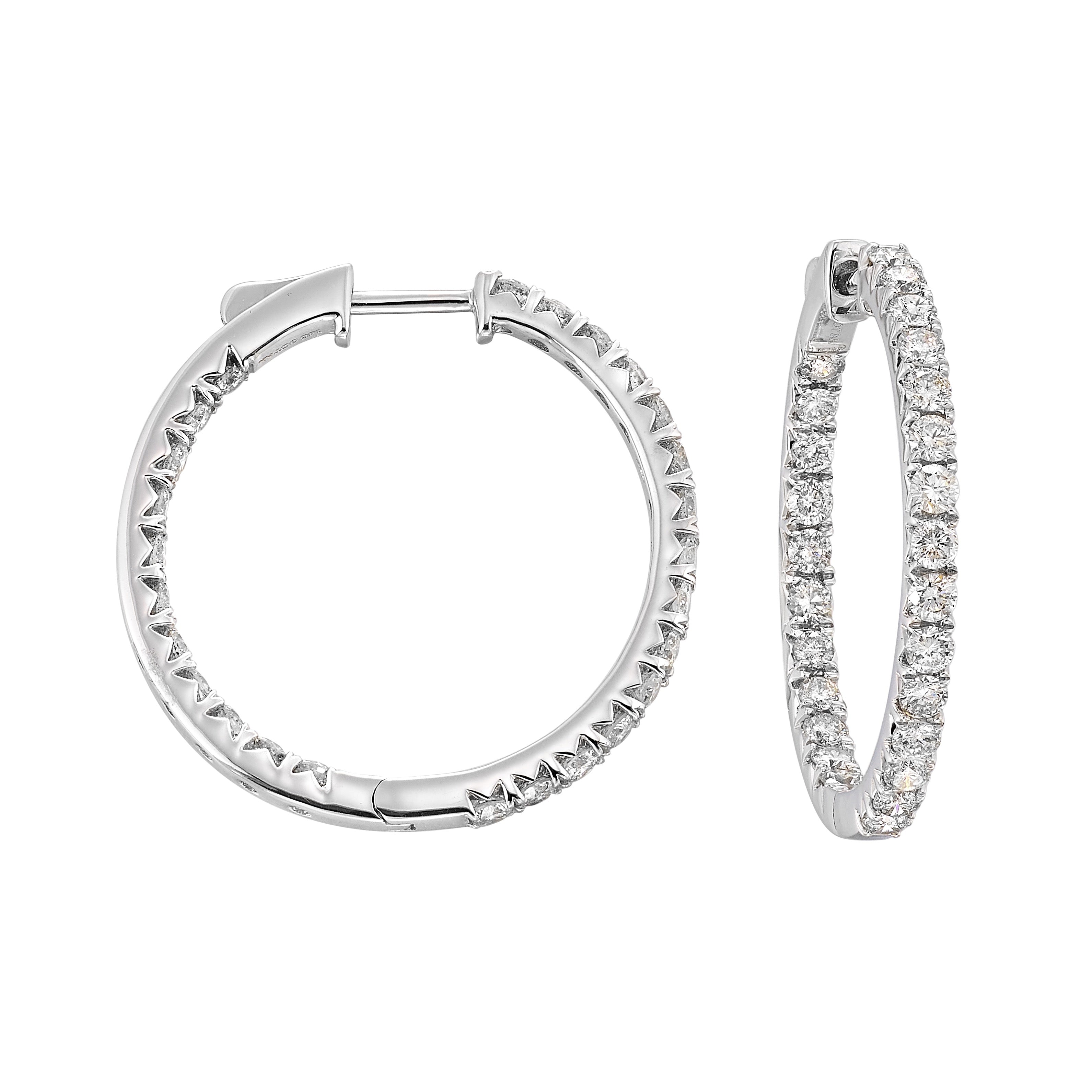 14Kt White Gold Diamond 2Ctw Earring