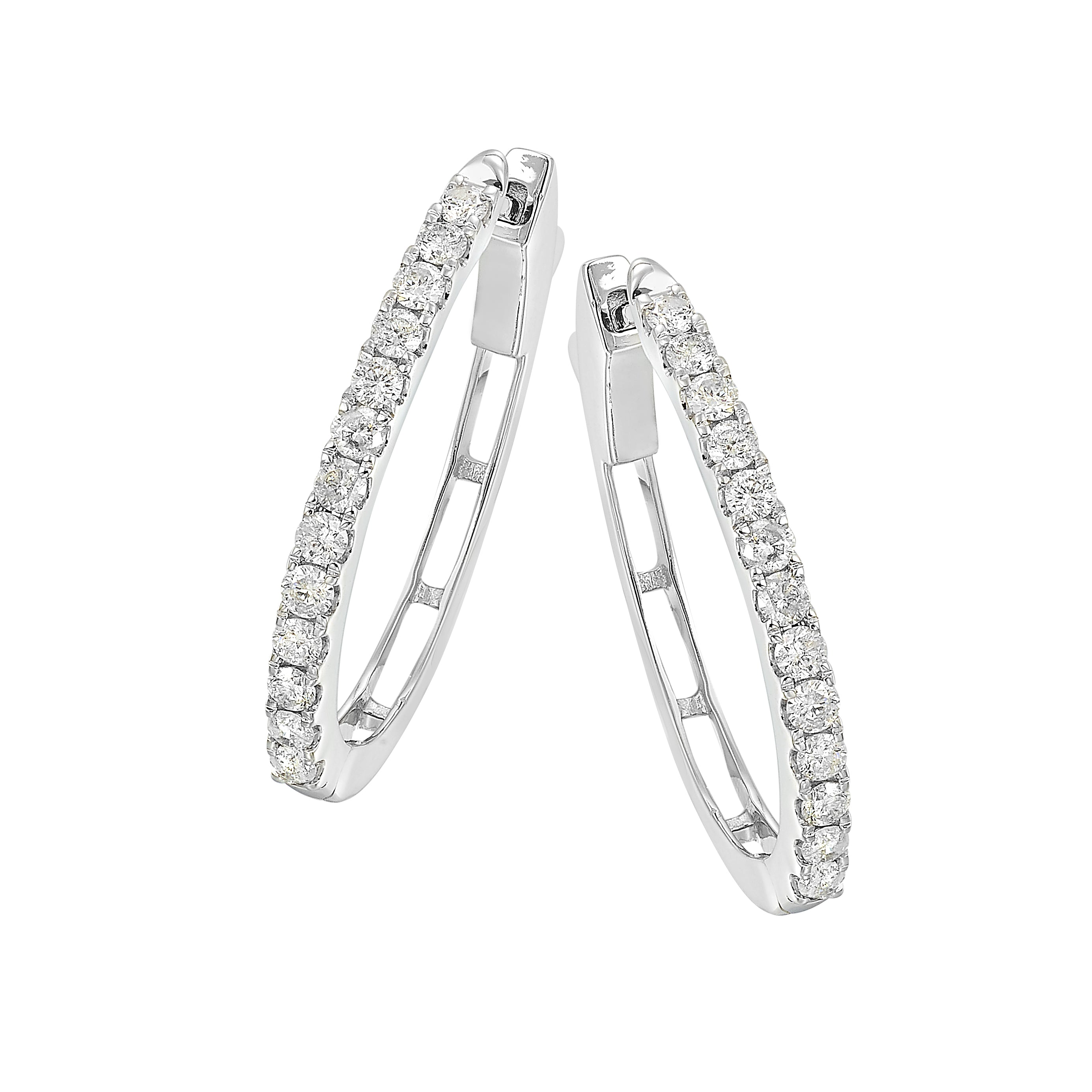 14Kt White Gold Diamond 1Ctw Earring