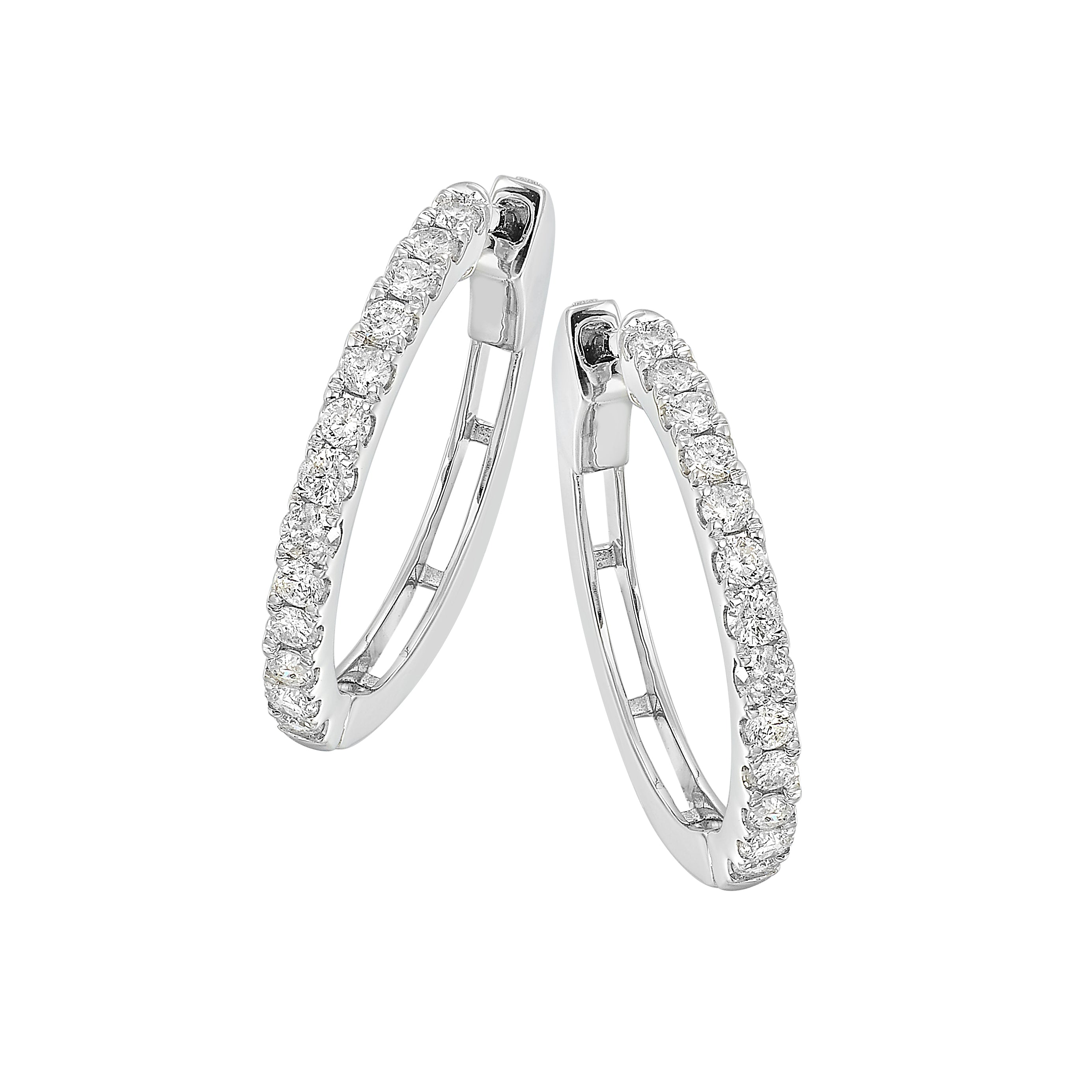 14Kt White Gold Diamond 1Ctw Earring