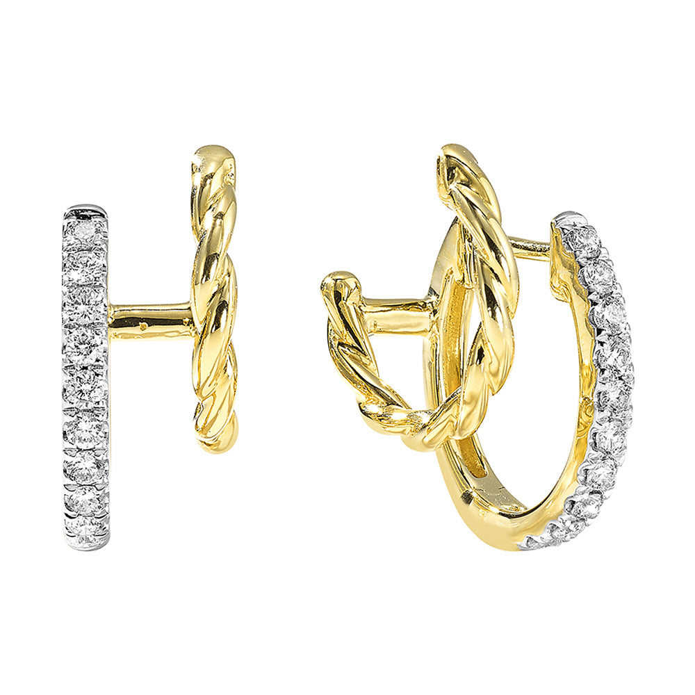 14Kt Yellow Gold Diamond 1/3Ctw Earring