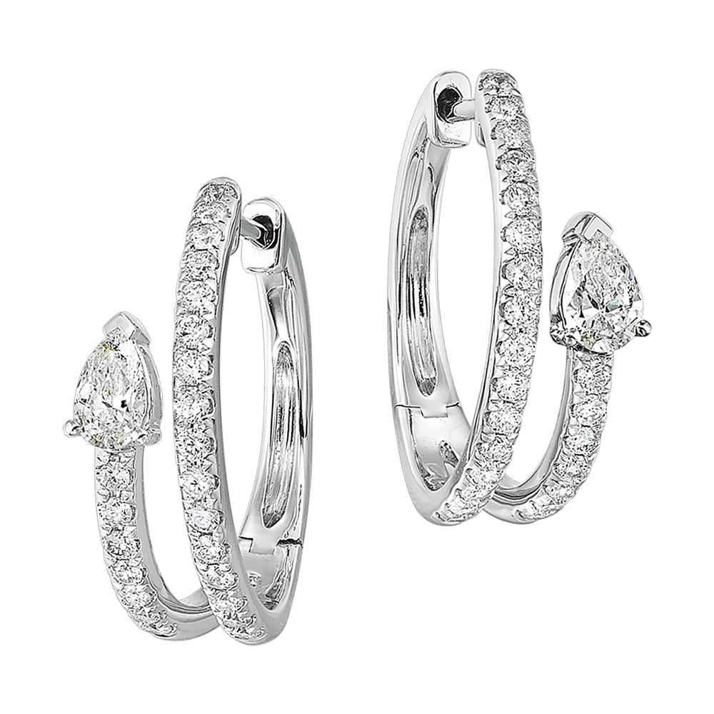 14Kt White Gold Diamond 3/4Ctw Earring