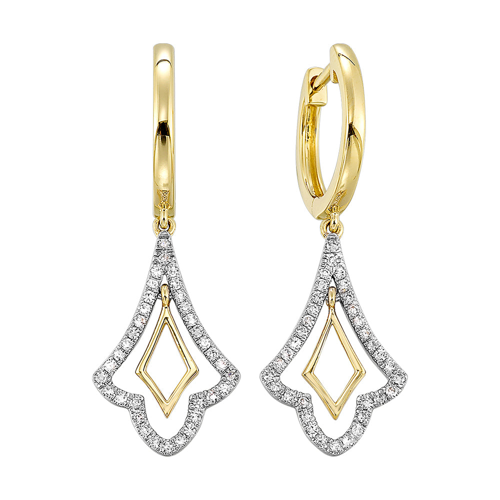 14Kt Yellow Gold Diamond 1/6Ctw Earring