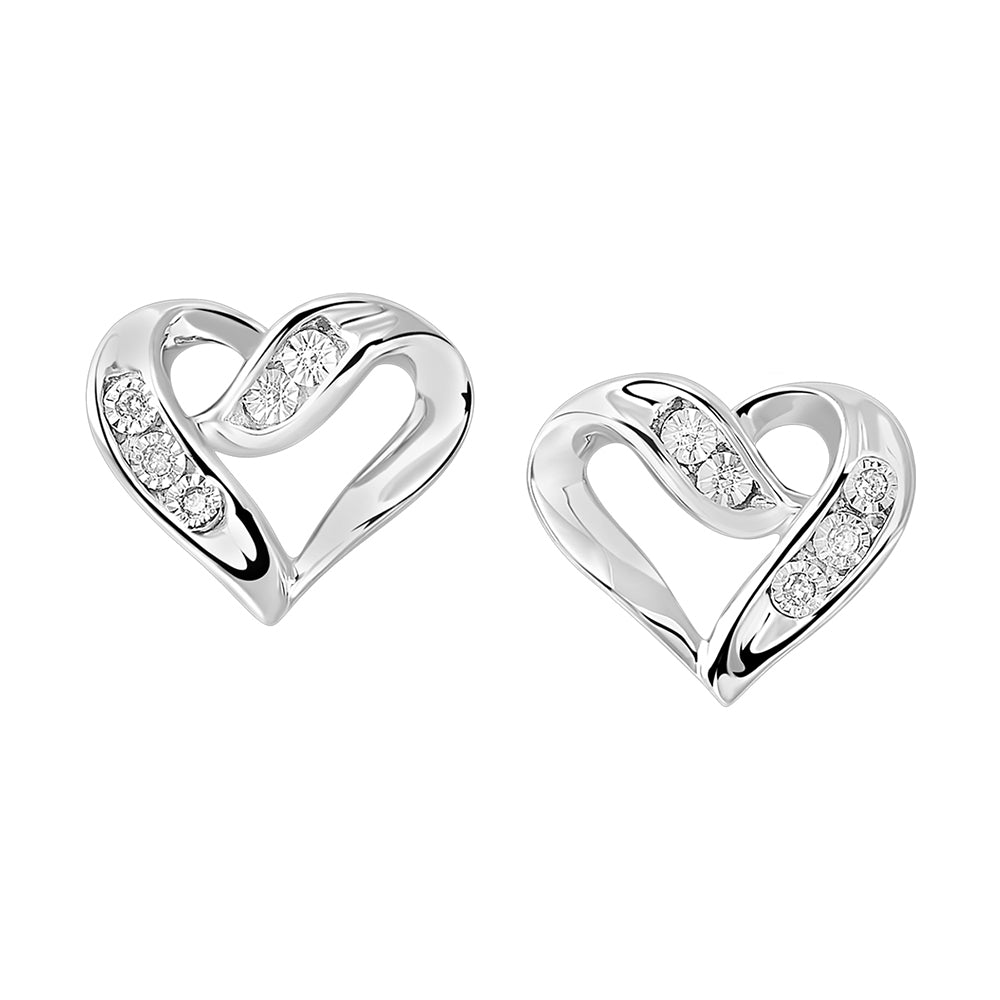 Silver Diamond 1/50Ctw Earring