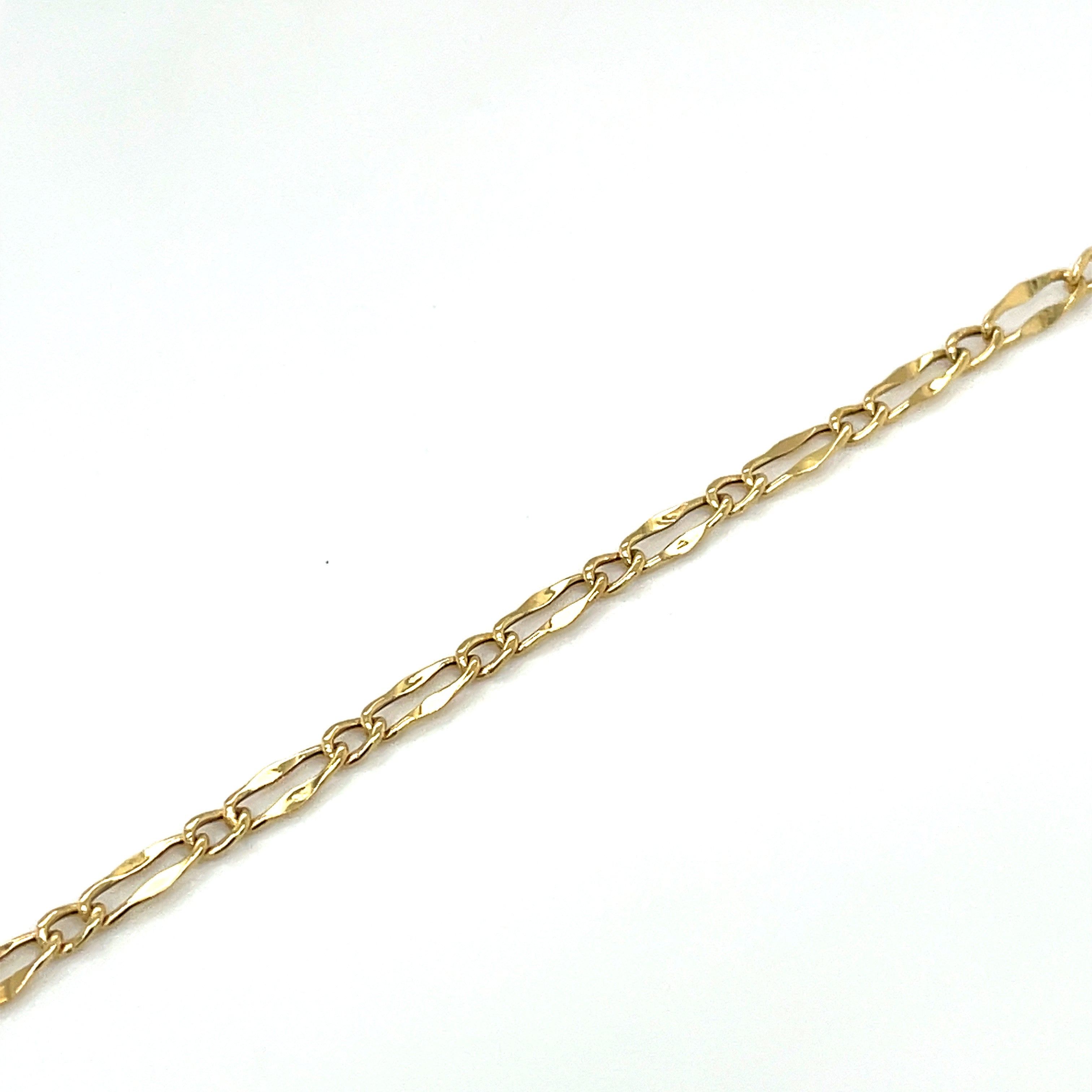 14k Polished Fancy Link Anklet