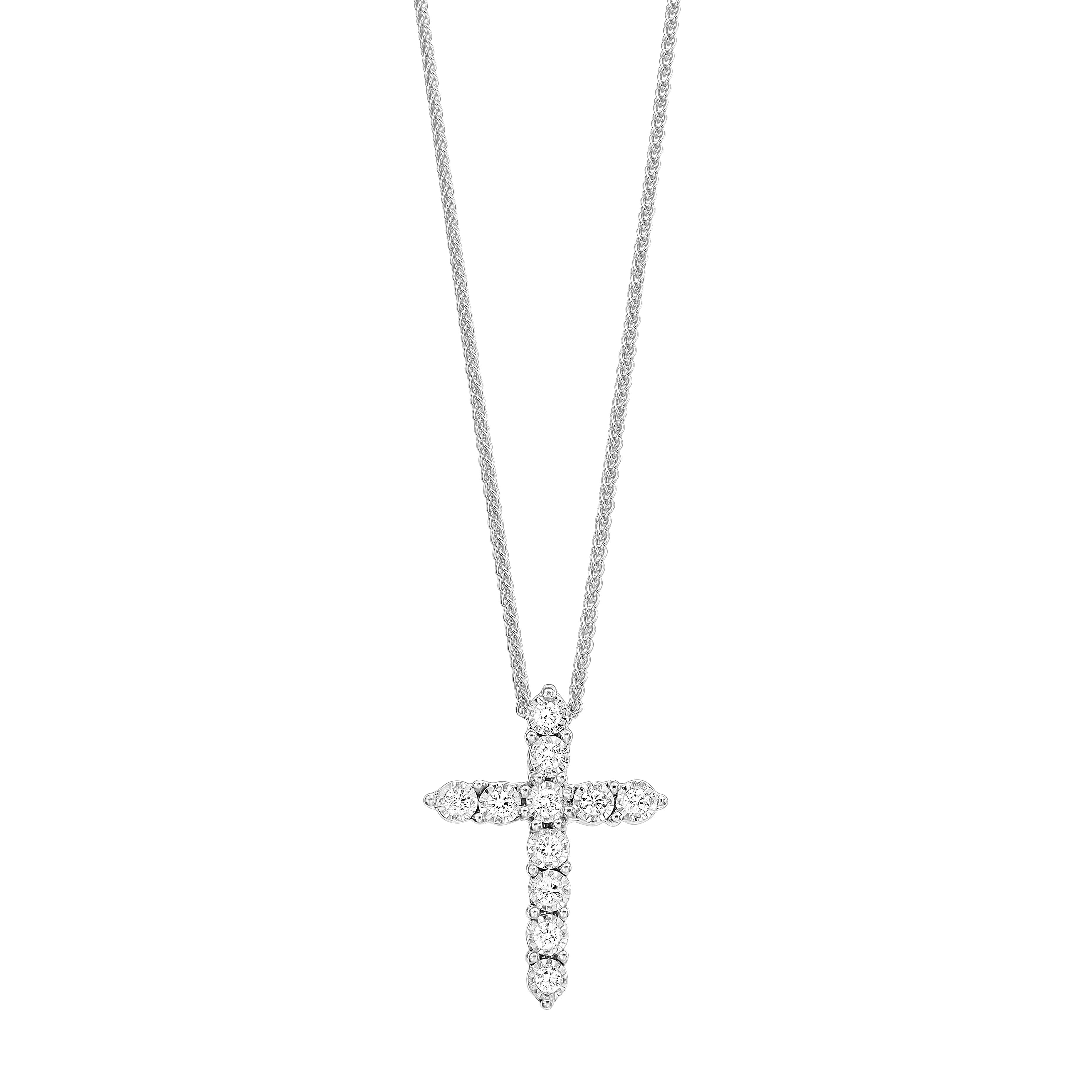 10Kt White Gold Diamond 1/10Ctw Pendant