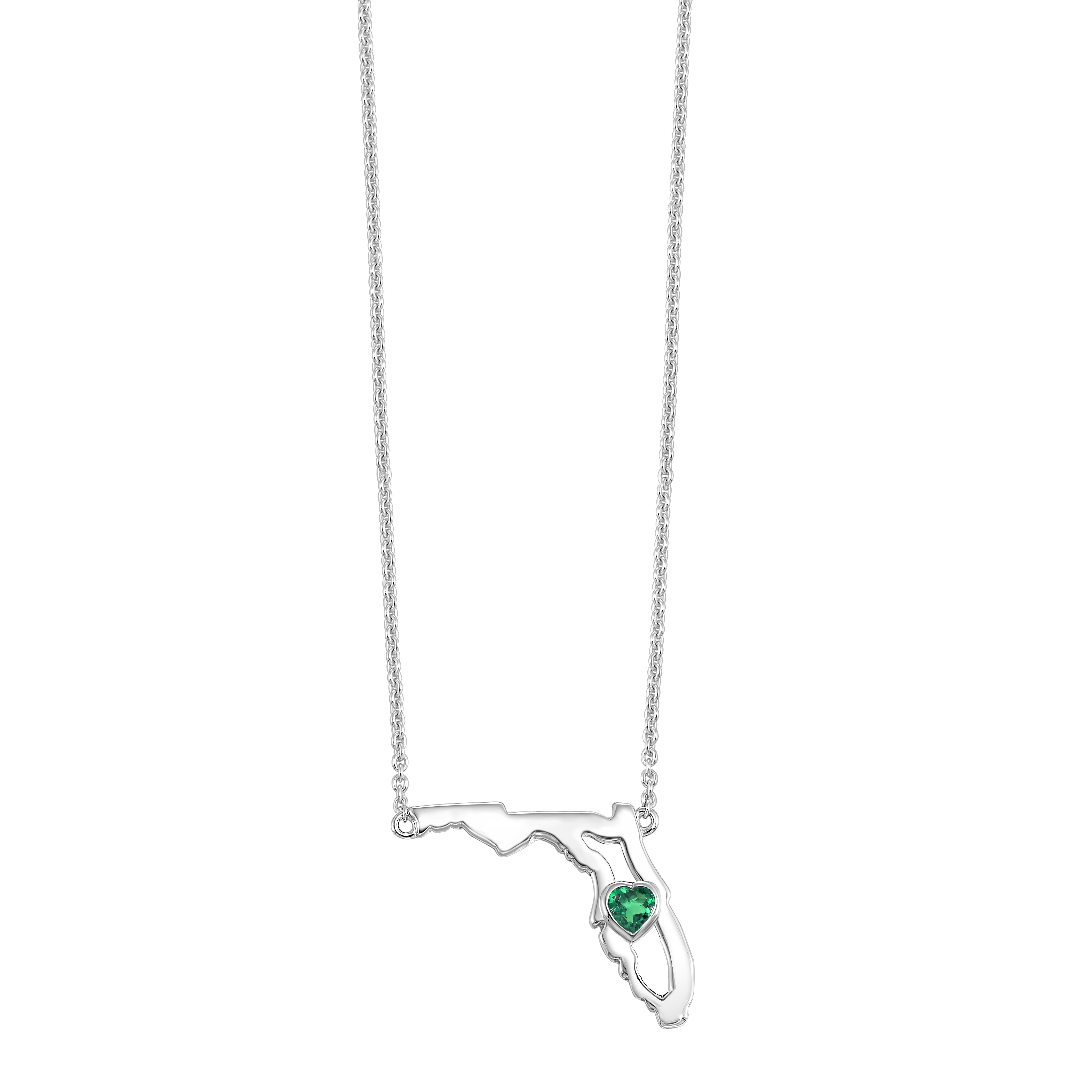 Silver Emerald 1/7Ctw Pendant