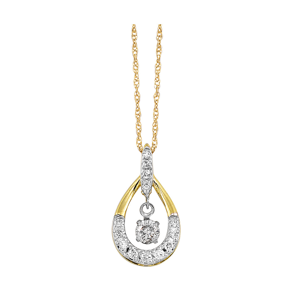 10Kt Yellow Gold Diamond 1/7Ctw Pendant