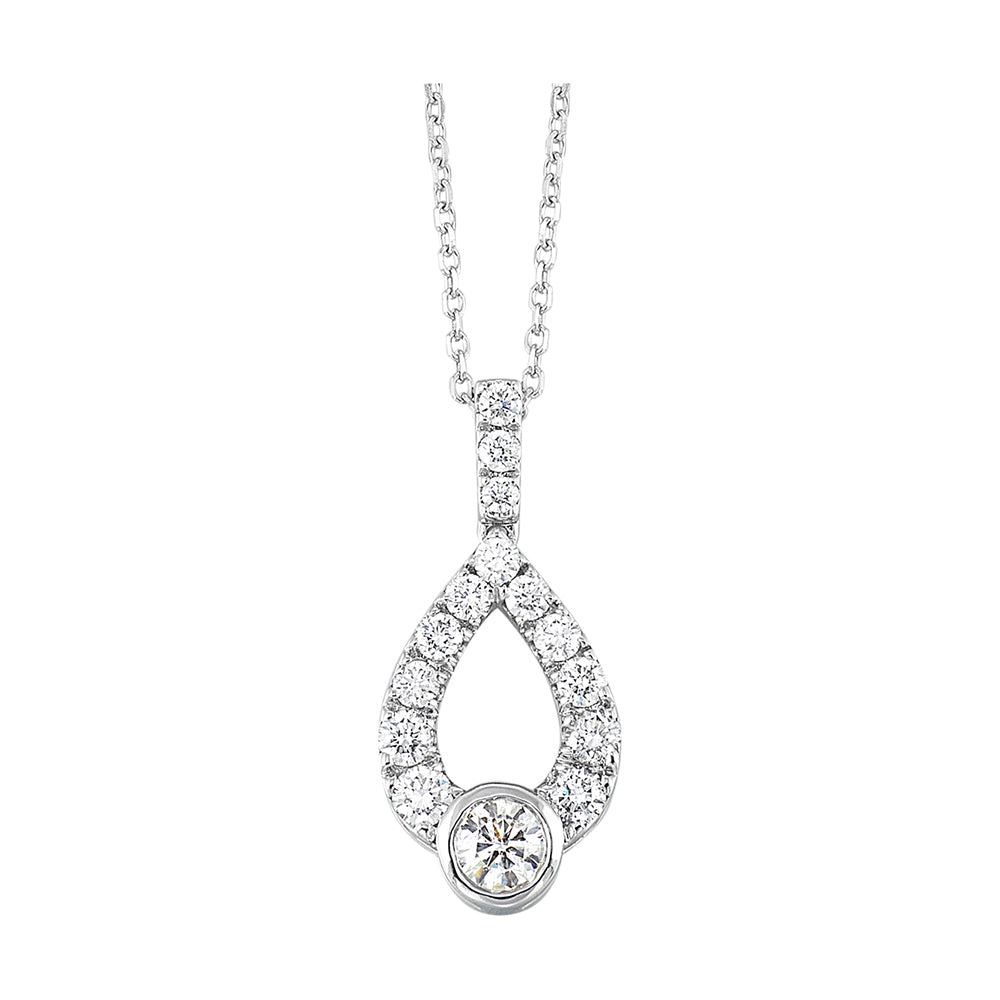 Silver Diamond 1/5Ctw Pendant