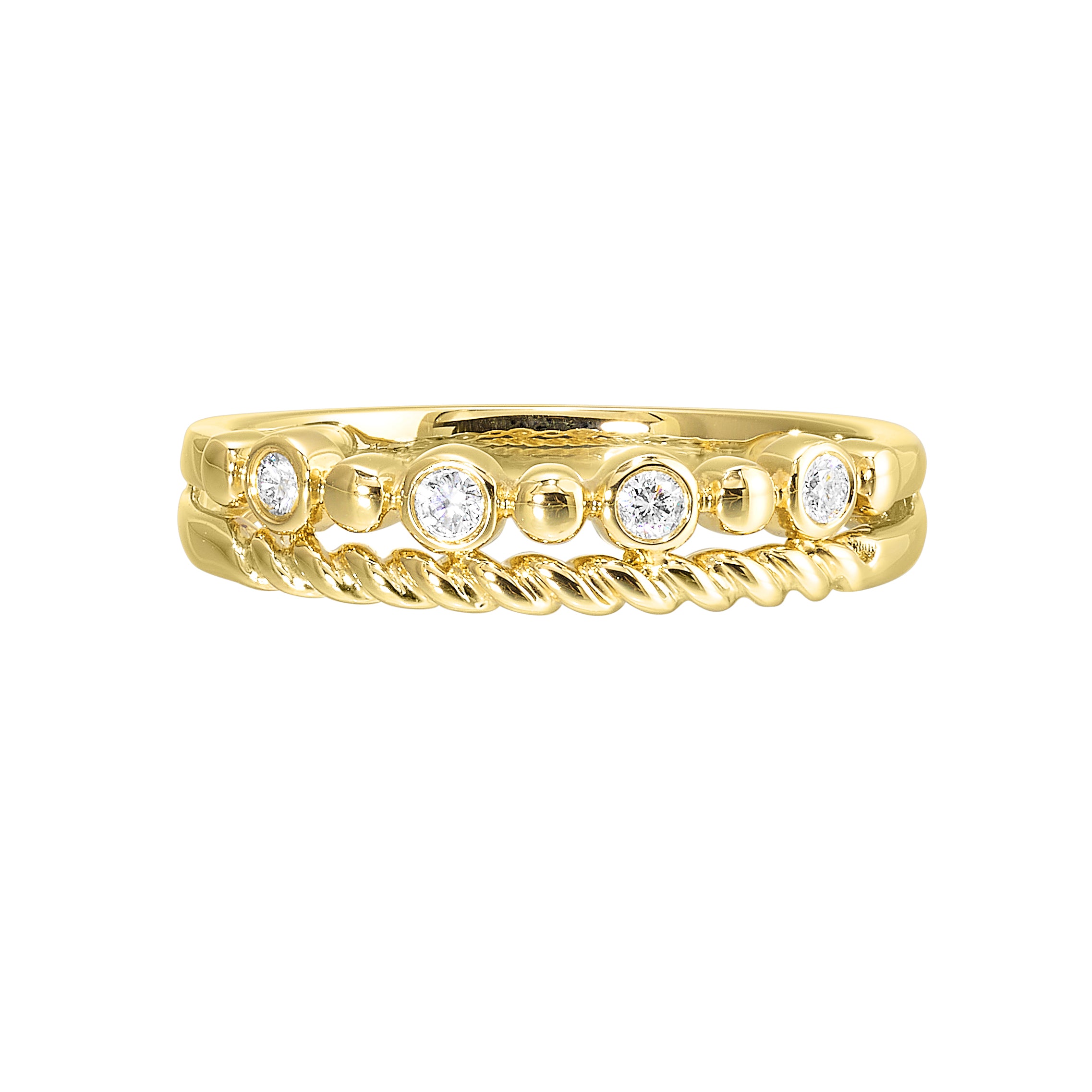 14Kt Yellow Gold Diamond 1/10Ctw Ring