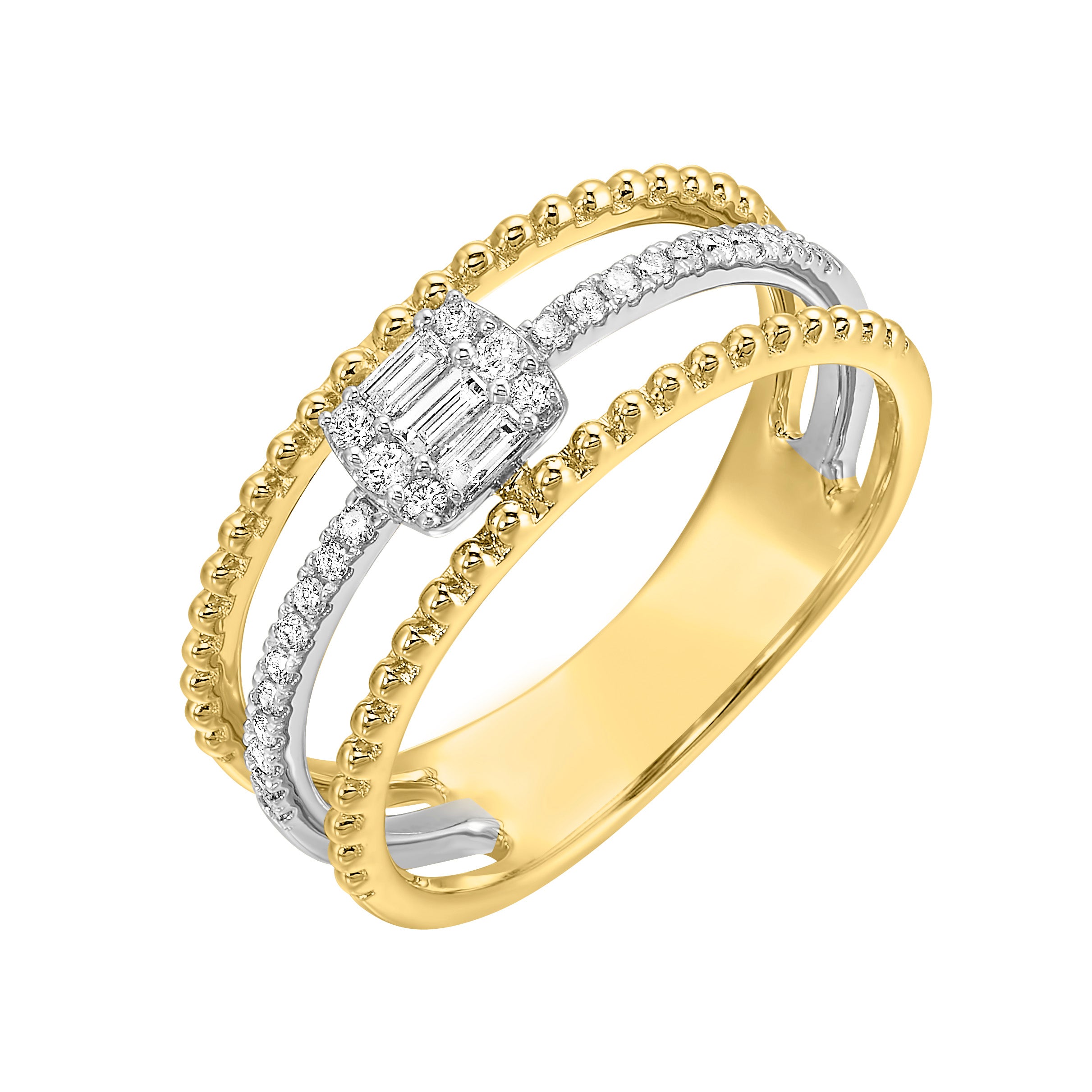 10Kt White Yellow Gold Diamond 1/5Ctw Ring