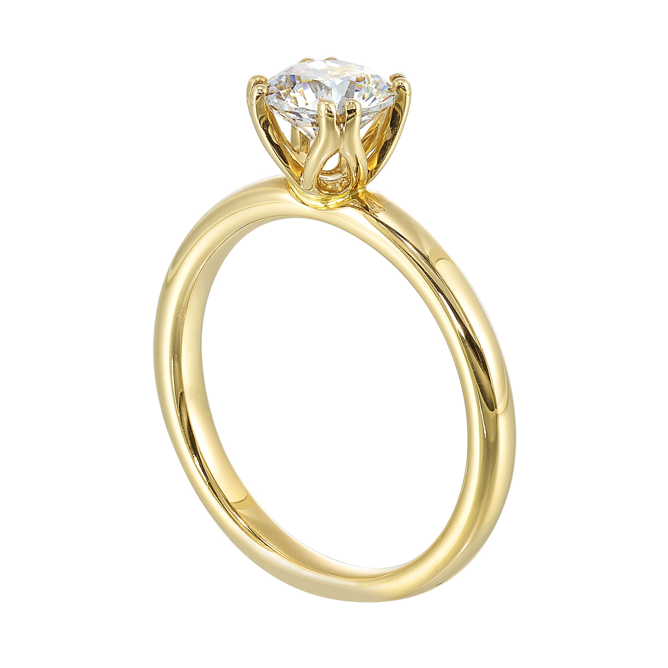 14Kt White Yellow Semi Mount For 2Ctw Round Center