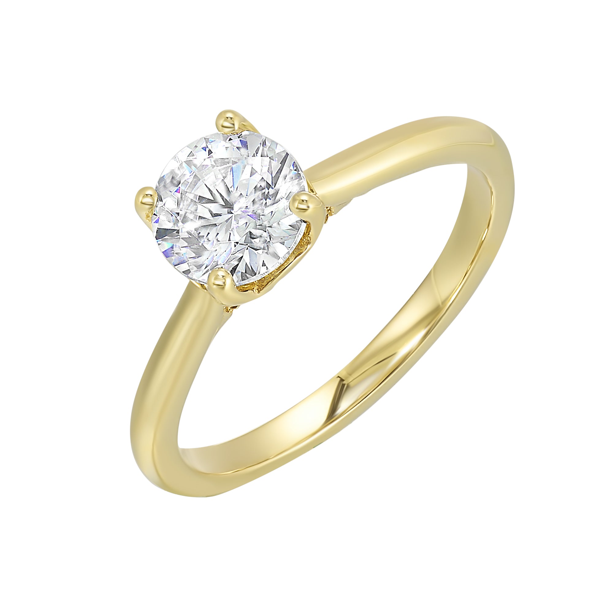 14Kt Yellow Semi Mount 1/25Ctw For 1Ctw Round Center
