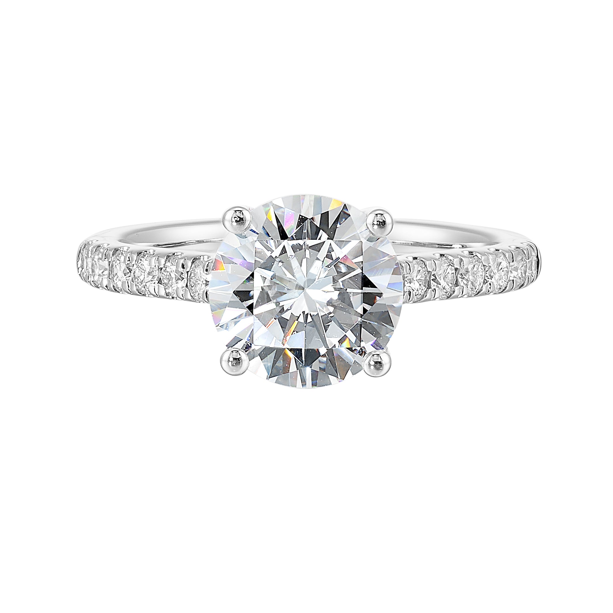 14Kt White Semi Mount 1/2Ctw For 2Ctw Round Center