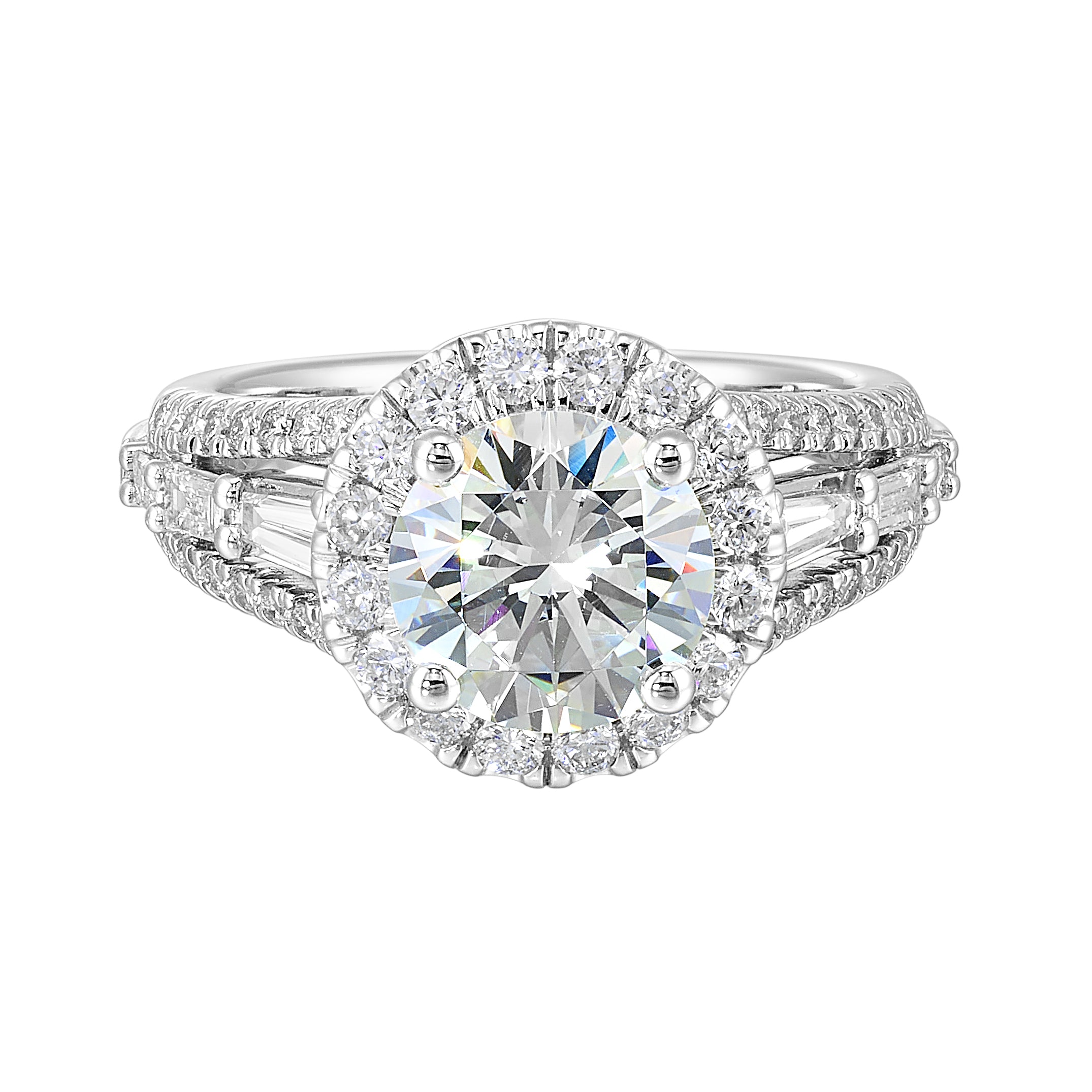 14Kt White Semi Mount 1Ctw For 2Ctw Round Center