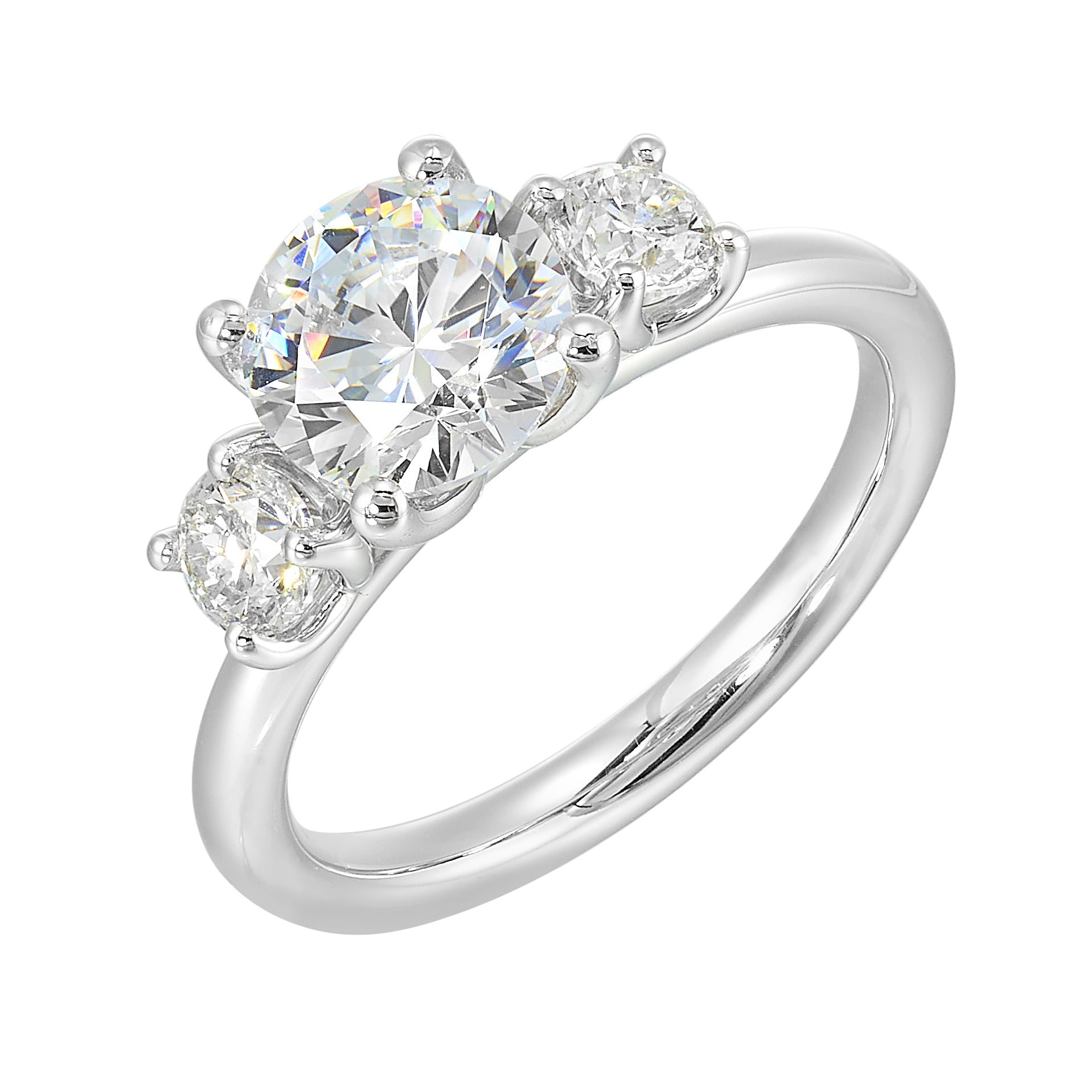 14Kt White Semi Mount 1/2Ctw For 1 1/2Ctw Round Center