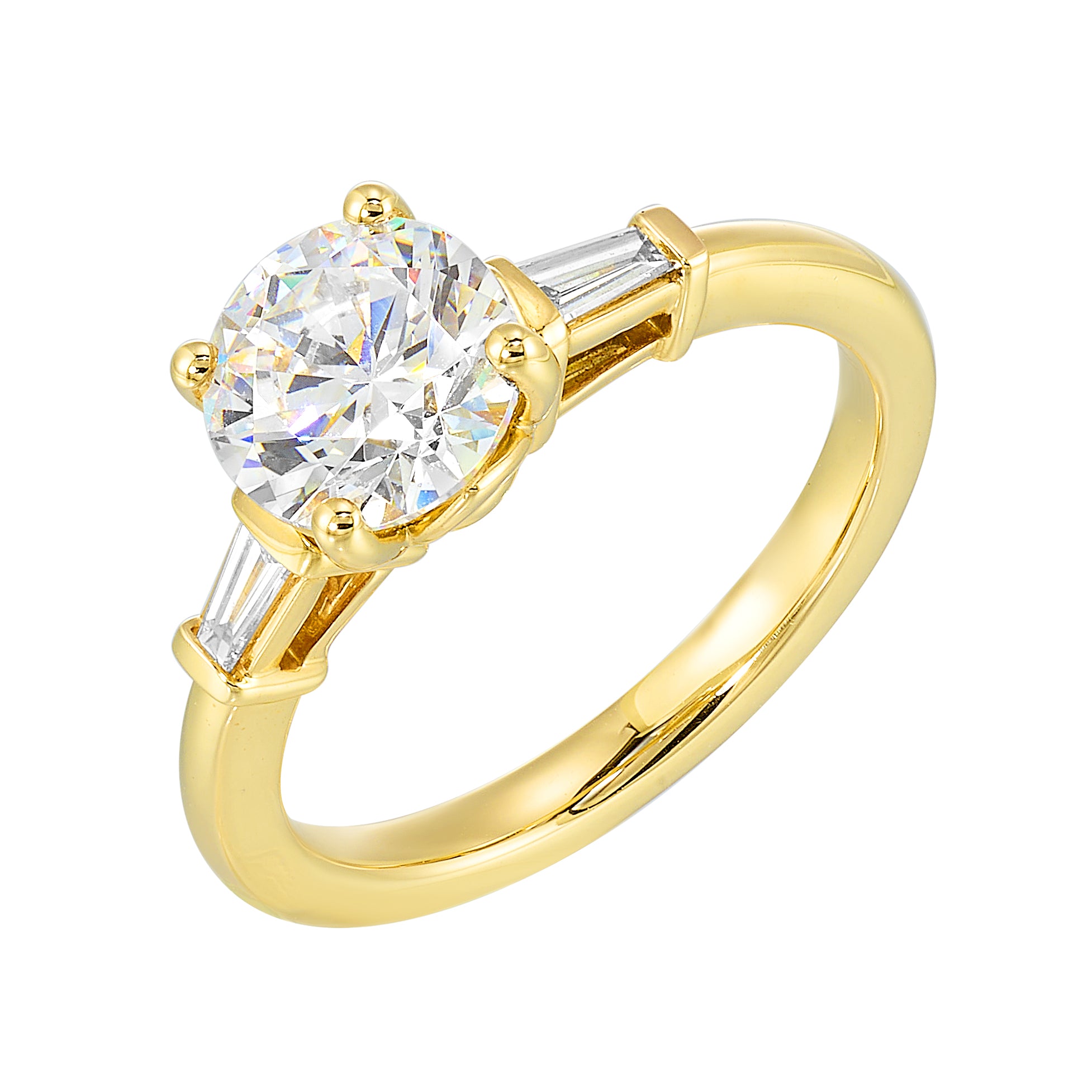 14Kt Yellow Semi Mount 1/7Ctw For 1 1/2Ctw Round Center